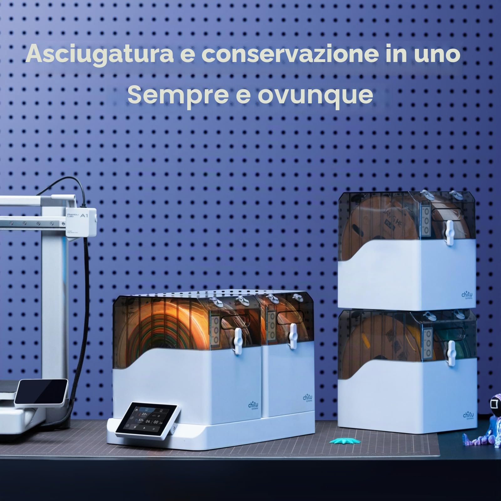 Chitu Systems E1 Scatola Conservazione Filamento Bobina di Ricambio per ... | Scatola Essiccatore di Ricambio per il Essiccatore E1, Mantiene 2 Bobine Asciutte, Compatibile 1,75 mm PLA, ABS, TPU, PETG