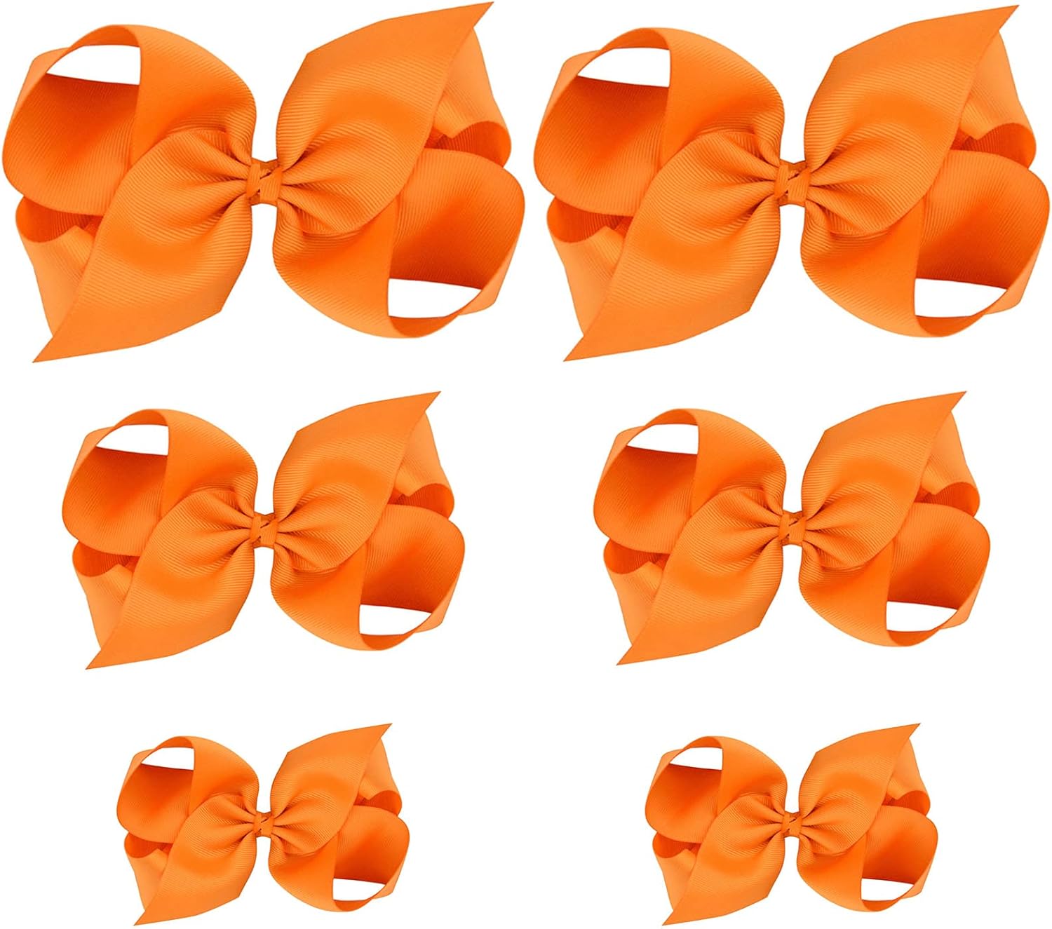 HLIN Toddler Girls 6PCS Hair Bow Clips - Matching American Girls Dolls (6in 2, 4.5in 2, 3in 2)...