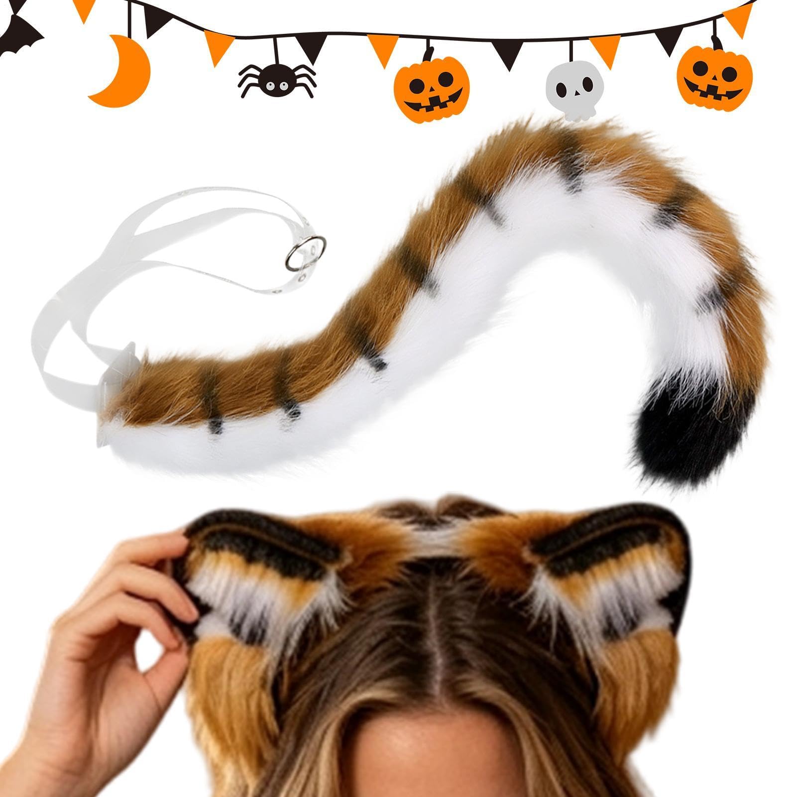 Tygrysie uszy i akcesoria kostiumowe na imprezę halloweenową