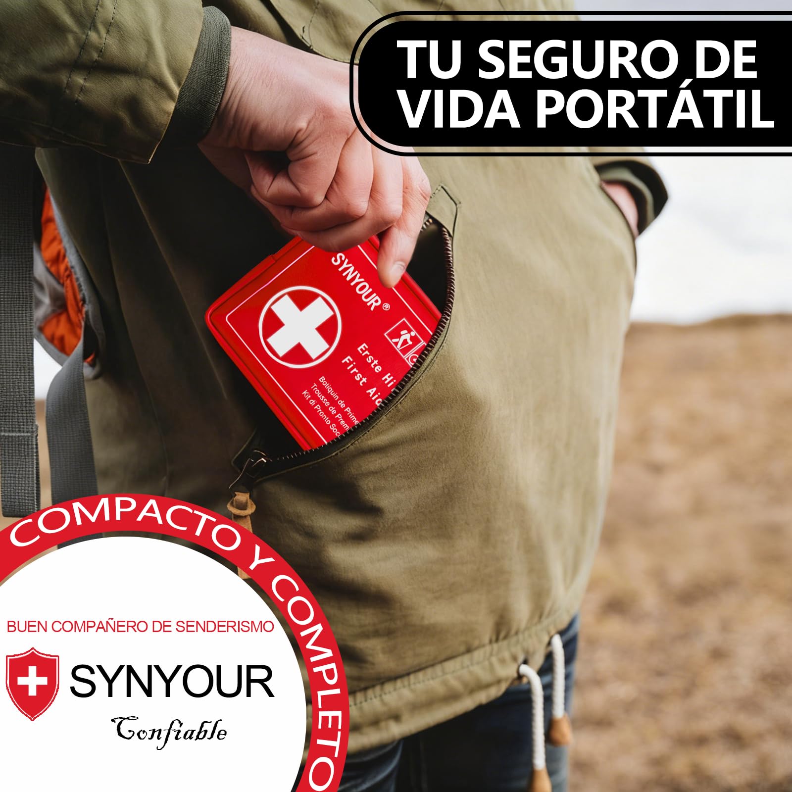 Botiquín de Primeros Auxilios Mini, 80 Piezas Kit Primeros Auxilios, Botiquin Pequeño para Viaje Senderismo Coche Moto Bicicleta Casa Trabajo