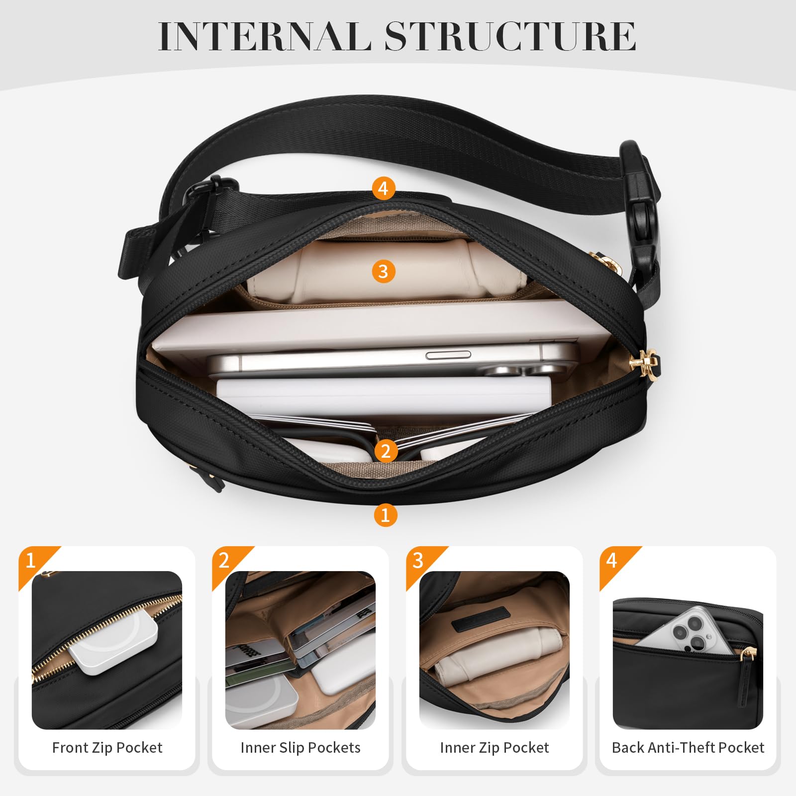 Bolsos Bandolera para Muje Bolso de Hombro Pequeña de Mujer Bolso Pequeño con Correa Ancha Ajustable Y ExtraíBle