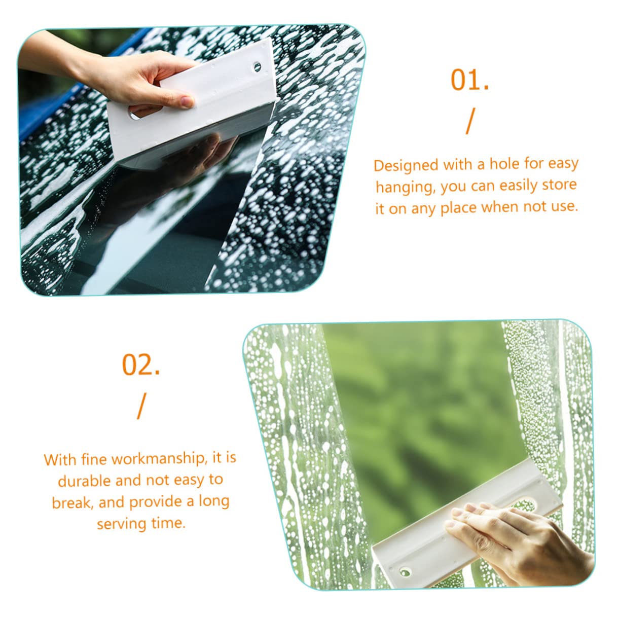 HAKIDZEL Silicone Shower Squeegee for Mirrors Glass Water Wiper for Car Windshield High-Strength Material for Bathroom Home Cleaning