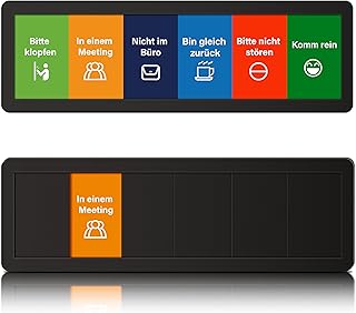 Büro Türschild-6 Optionen Bitte Nicht Stören,In Einem Meeting,Nicht Im Büro,Komm Rein,Bin Gleich Zurück,Bitte Klopfen-Schilder Mit Schiebefunktion