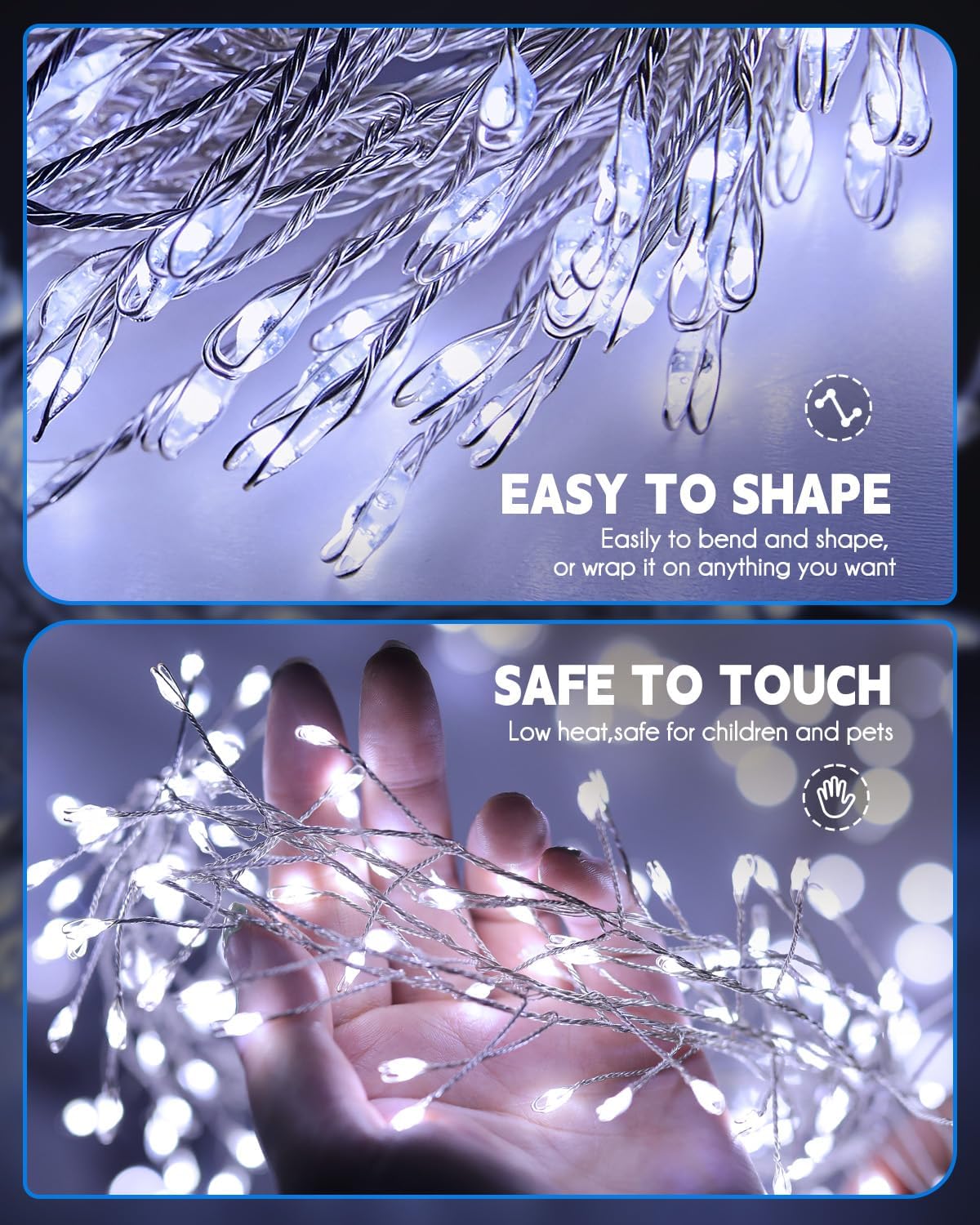 240 LED Solar Fairy Lights Outdoor Waterproof IP65, 20FT 8 Lighting Modes image 5