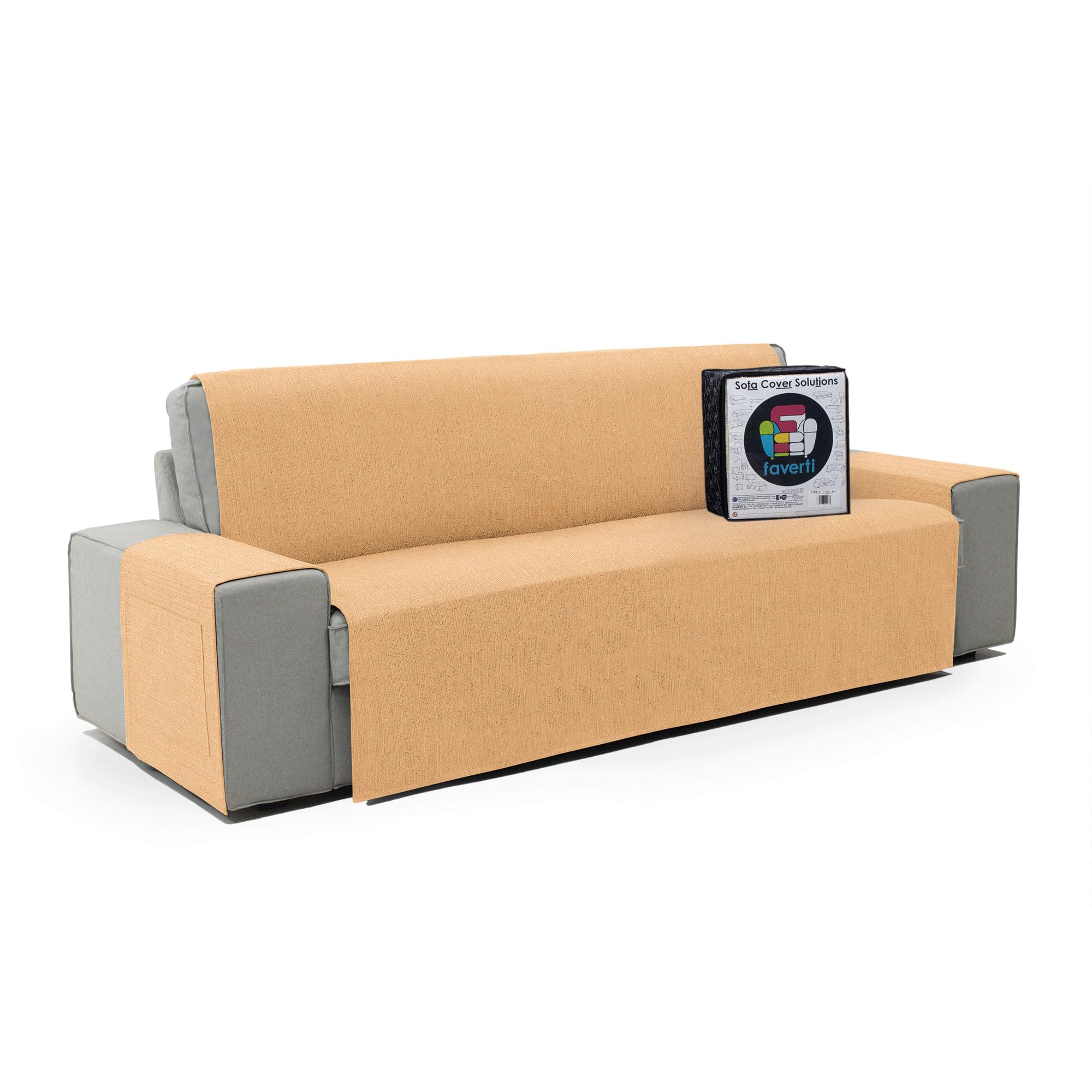 FAVERTI Cubre Sofá 4 Plazas | Protector súper Fresco y Resistente para Mascotas, Hecho en españa con Material Reciclado | Modelo Daimus | Protector sofá Dore