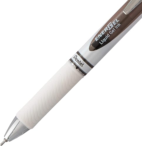 Miniatura 5 de Pentel EnerGel Pearl RTX Bolígrafo de gel líquido retráctil, (0.028 in), línea media, punta de aguja, tinta negra, paquete de 12 (BLN77PW-A)