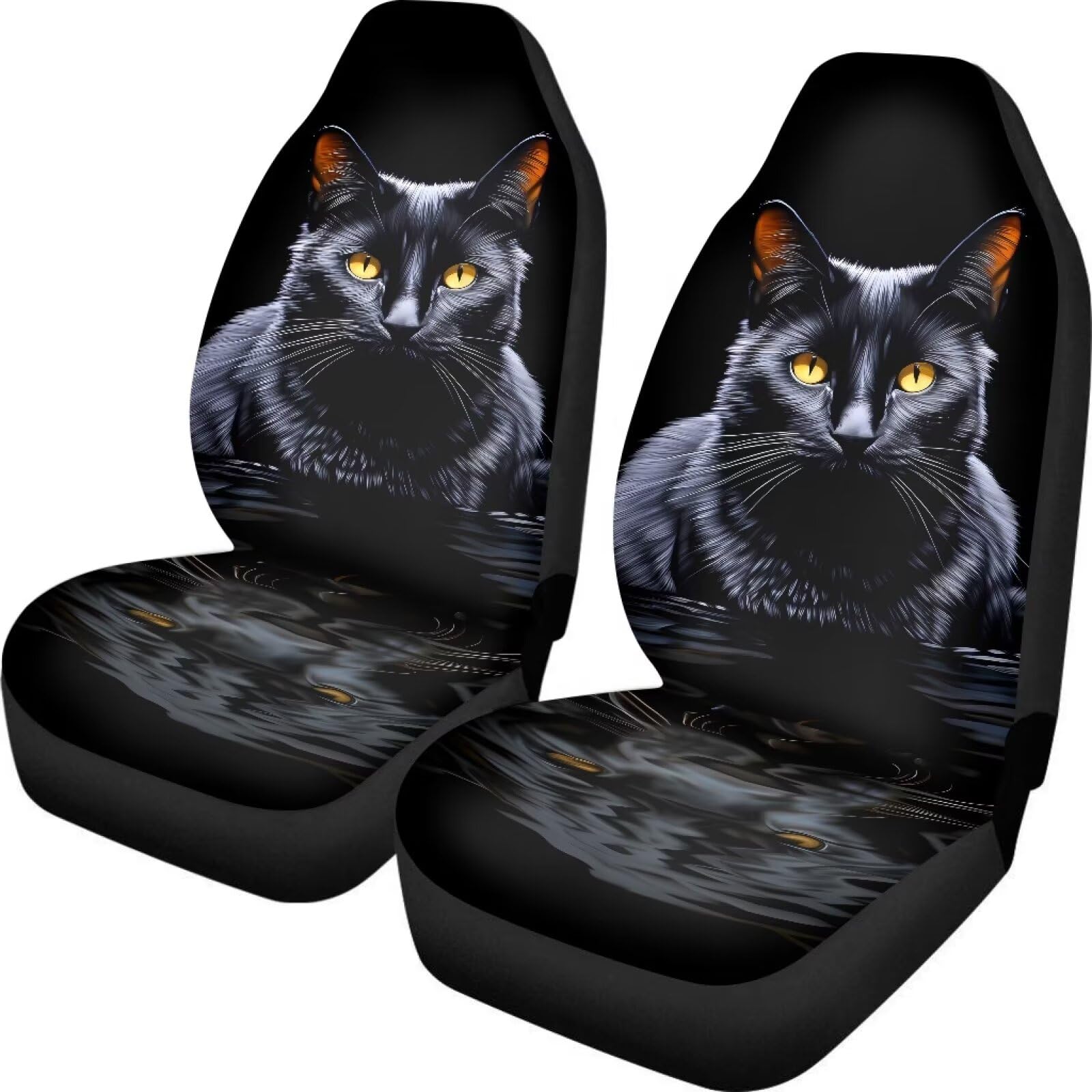 Showudesigns Universal Car Seat Cover Full Set Flower Bee Print Front Seat Covers 2 pc Protector Car Mat Covers, Fit Most Vehicle, Cars, Sedan, Truck, SUV, Van Yellow — view 17