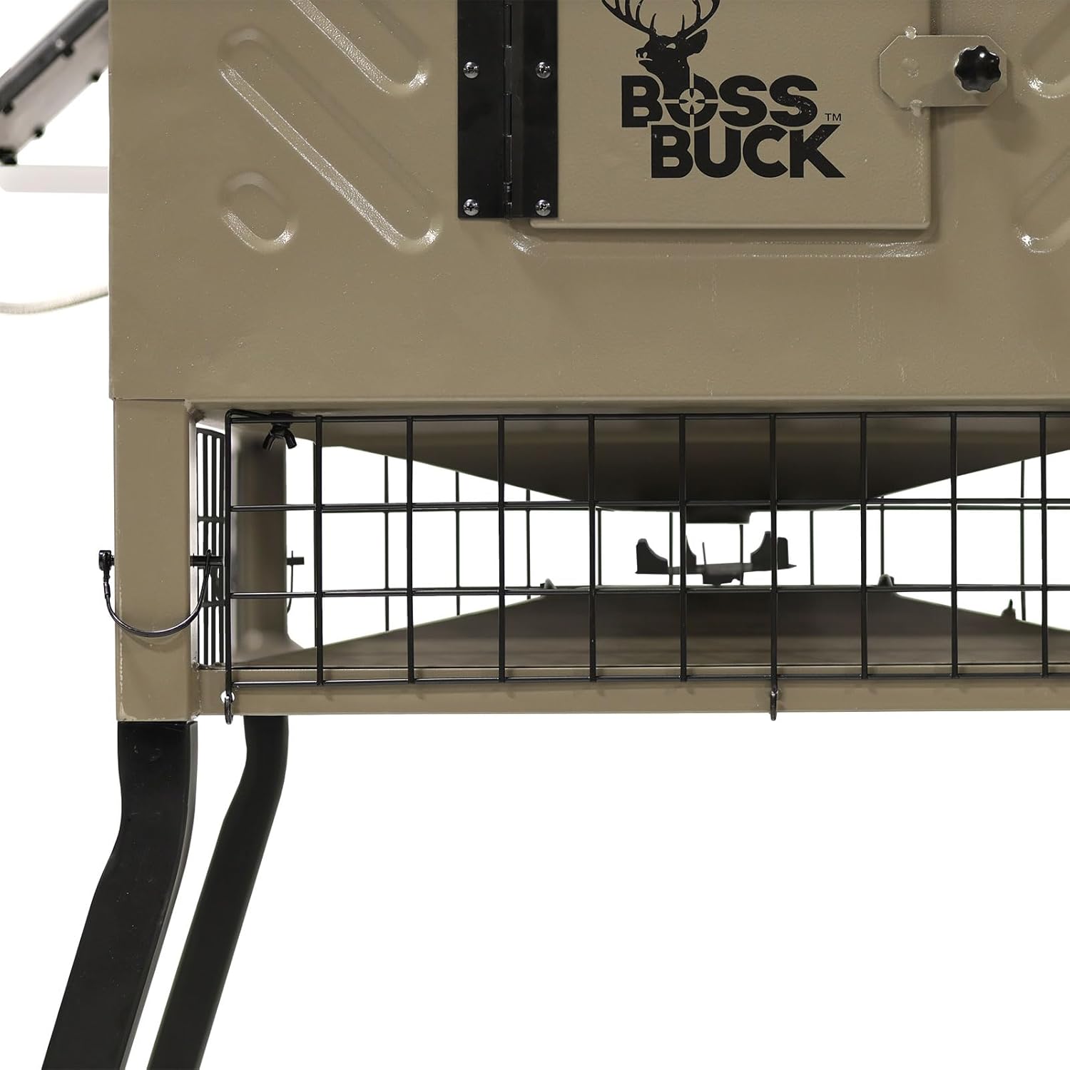 BOSS Buck Stand & Fill Sled Feeder with Diverter Plate & Solar Panel | Easy Assembly Durable Steel Deer Hunting Varmint Guarded Programmable Automatic Game Feeder
