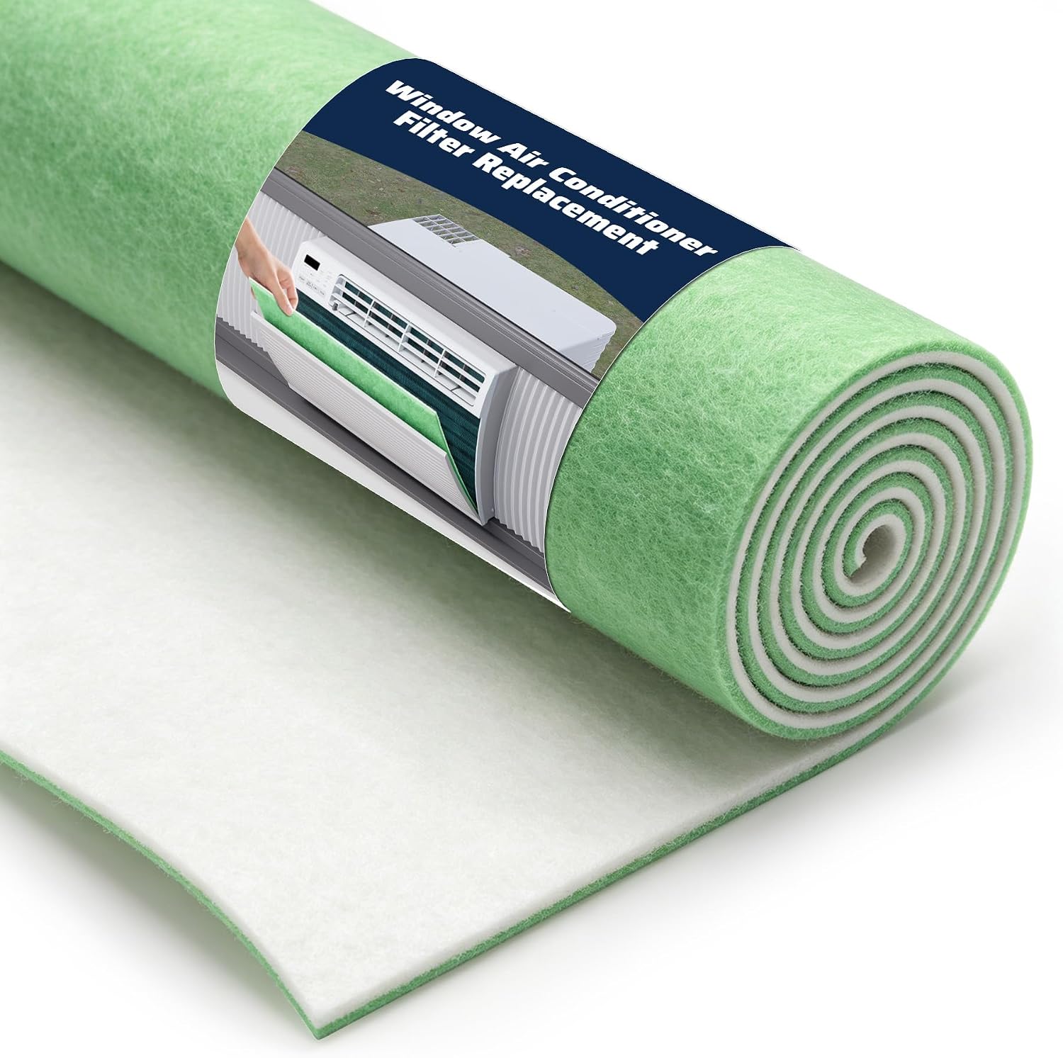 Window Air Conditioner Filter Replacement, 12" x 39.4" Efficient Pre-Filter for Window AC Units, Cut-to-Fit Replacement Air Conditioner Filter,1 Piece, Green