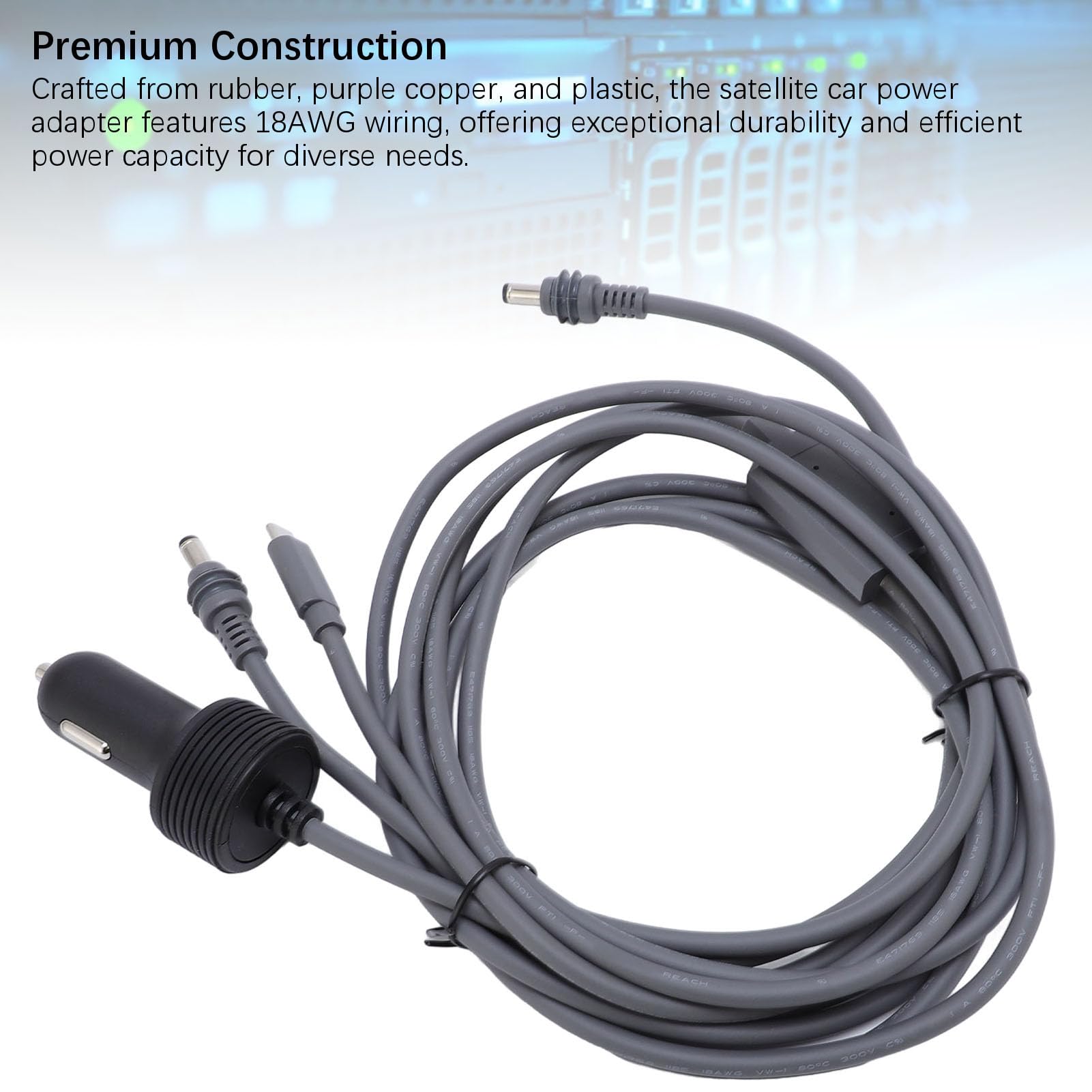 Sxhlseller Satélite -DC Cable de Corriente, Cable de de DC -Strom 3 en 1 Caucho Purple Purple Cobre Plástico para Camiones (#3)
