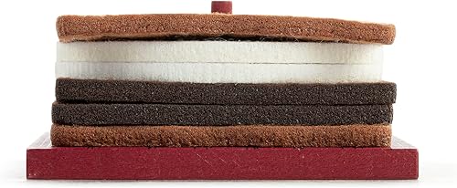 Miniatura 3 de DEMDACO Smore's - Juego de 6 posavasos de fieltro y madera de 4 x 4 pulgadas, color marrón y blanco