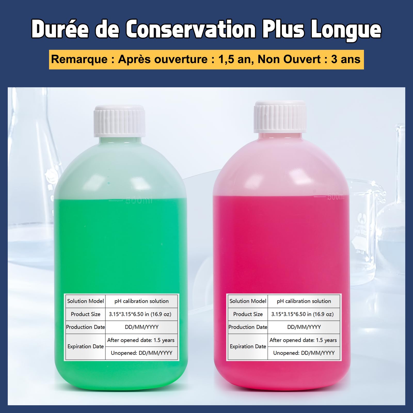 Solution d'étalonnage du pH, Solution Tampon d'étalonnage du pH 500ml*2
