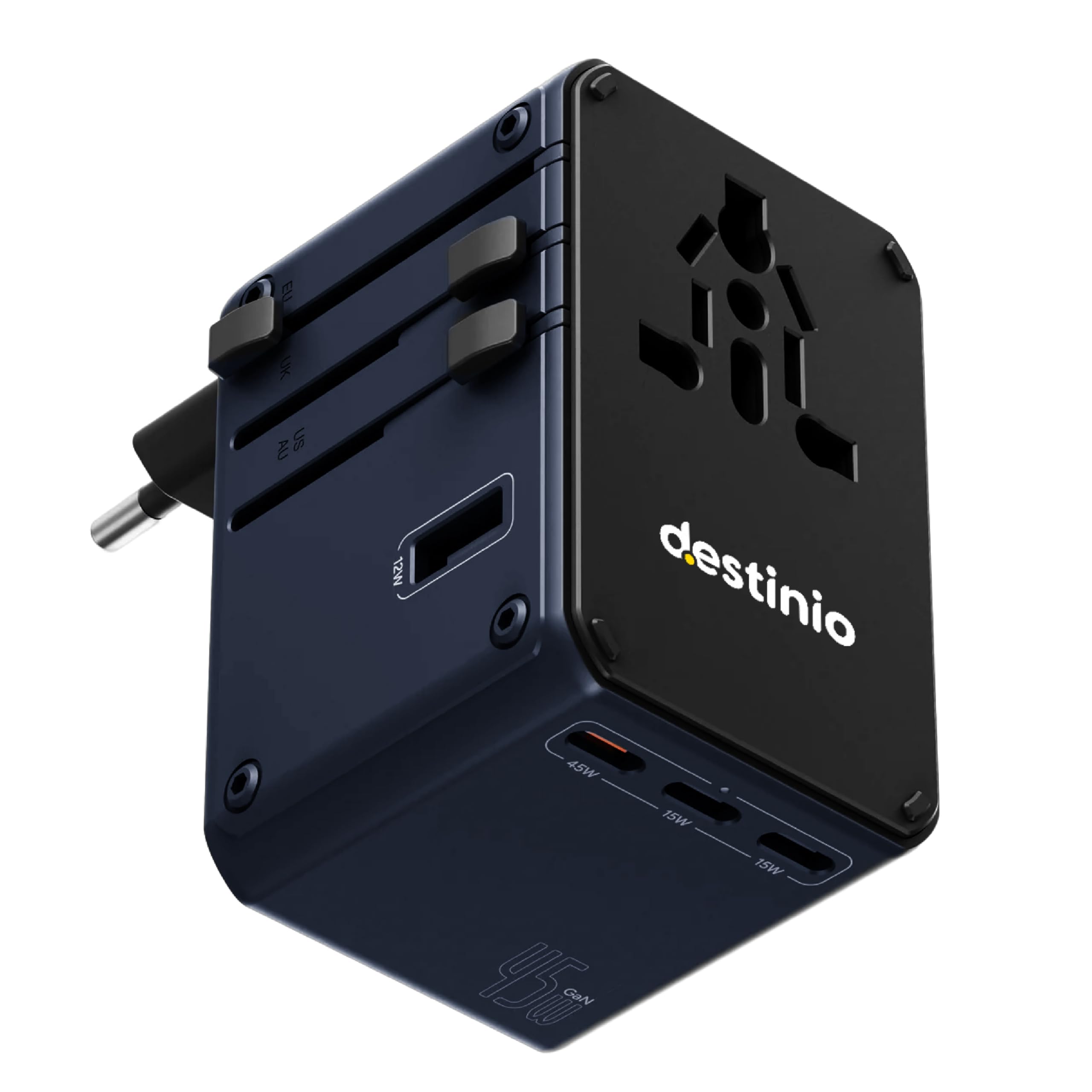 Destinio Universal Charger Adapter 70W - GaN Fast Charging Adapter for Laptop/MacBook with 3 Type C & 2 USB Ports, Compact Travel Adapter, All in One International Adapter for US, UK, Europe,Canada — Amazon image 15