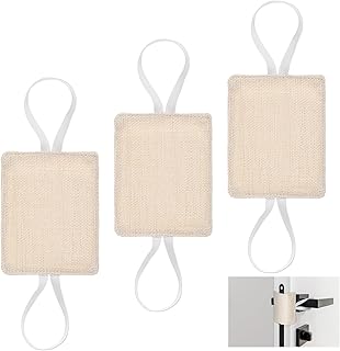 3 Pack Door Silencers for Slamming,Door Latch Cover with Elastic,Premium Doors Slam Silencer Reduction Light Sleepers,Prevent Lock-up,Quiet Doors Silencers for Slamming, Beige