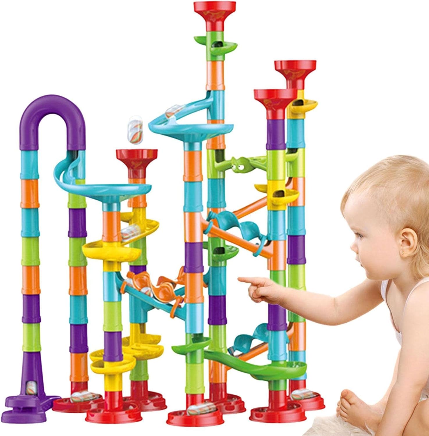 Marble Game,Marble Track Building Games Construction Building Blocks Toy Learning Toy for Boy