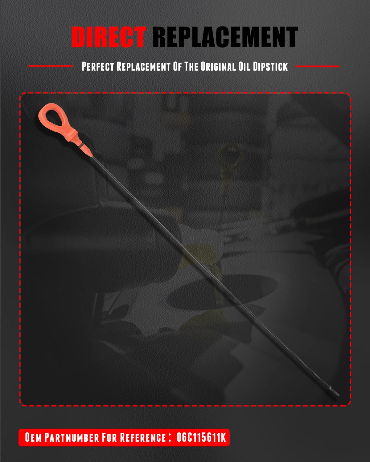 CCIYU Oil Dipstick Replacement For Audi A4 2005-2009 - 22.76" Oil Level Indicator