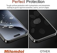 Vista 41 de Milomdoi 3 Pack Privacy Screen Protector for Apple iPhone 15 Pro Max with 3 Pack Tempered Glass Camera Lens Protector, Ultra 9H Accessories, Case