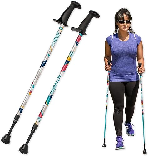 Urban Poling ACTIVATOR MODA - 1 par - para un mejor equilibrio, mayor carga de peso y rehabilitación con cestas de arena/nieve y senderismo para uso