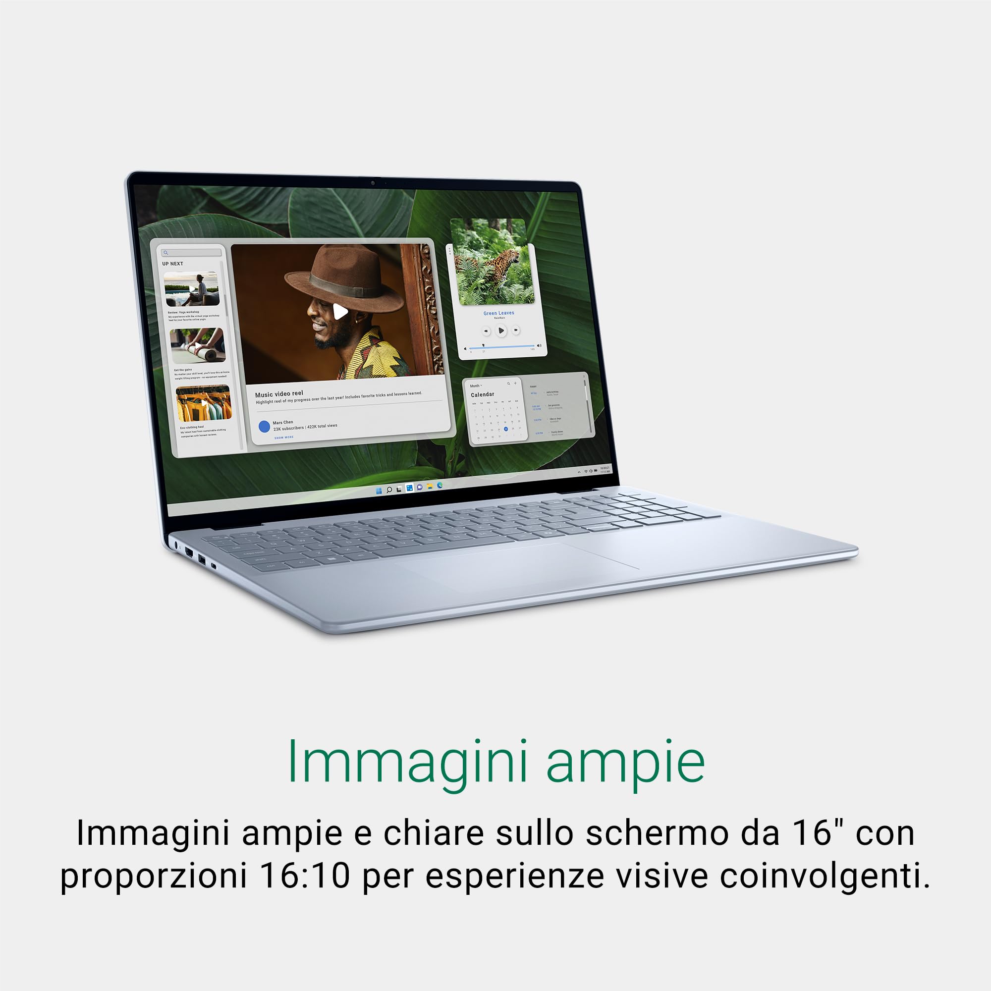 Dell Inspiron 16 5640 Portatile, Schermo 16.0" 16:10 FHD+, Intel Core i5-1334U, Grafica Intel Iris Xe, 16 GB RAM, 512 GB SSD, Windows 11 Home, Tastiera retroilluminata, italiano, Ice Blue