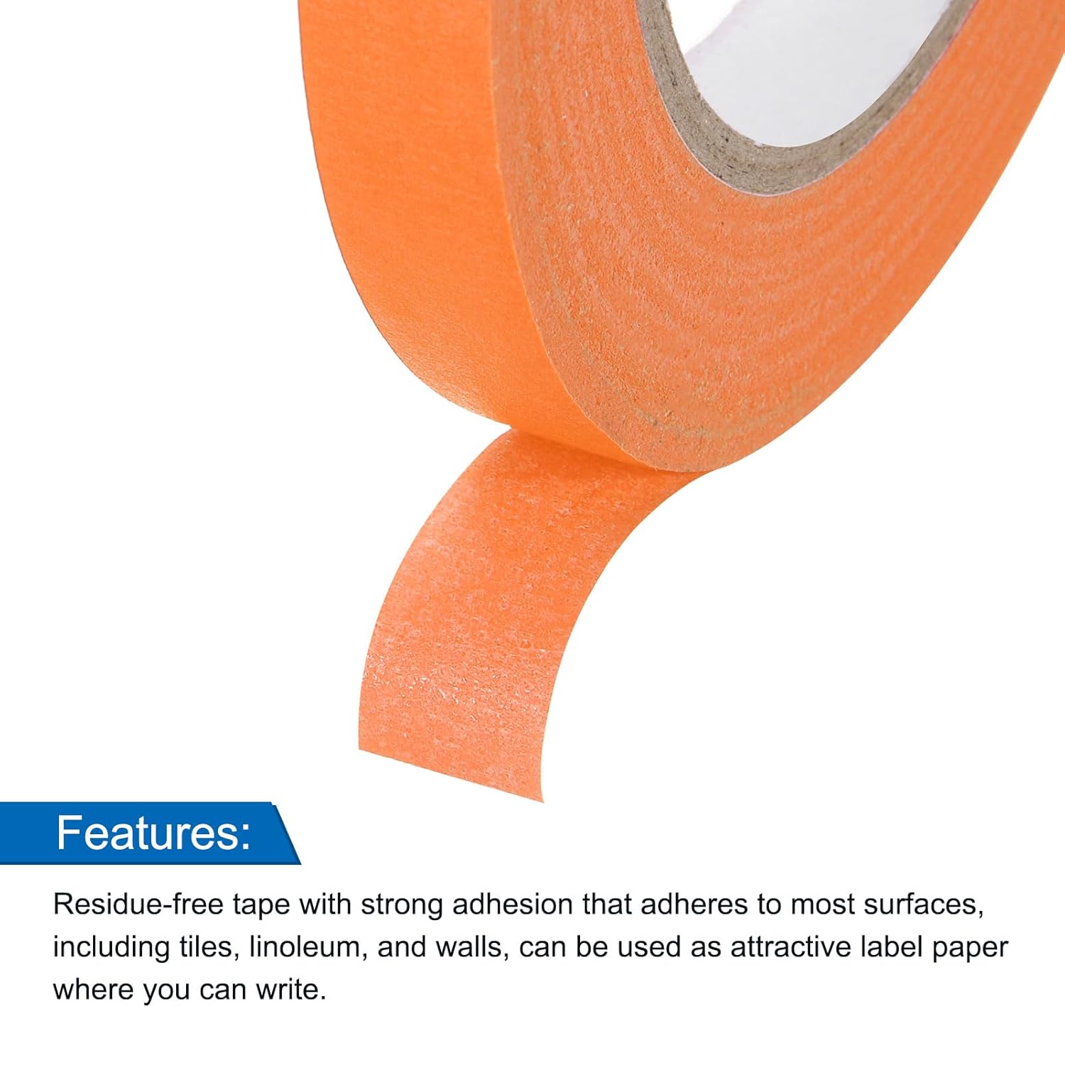 uxcell 10 Pcs 0.5 Inch Wide 60 Yards Orange Masking Tape Painters Tape Rolls for Home Office Commercial Contractor Clean Drip-Free Painting Wide Crepe Paper