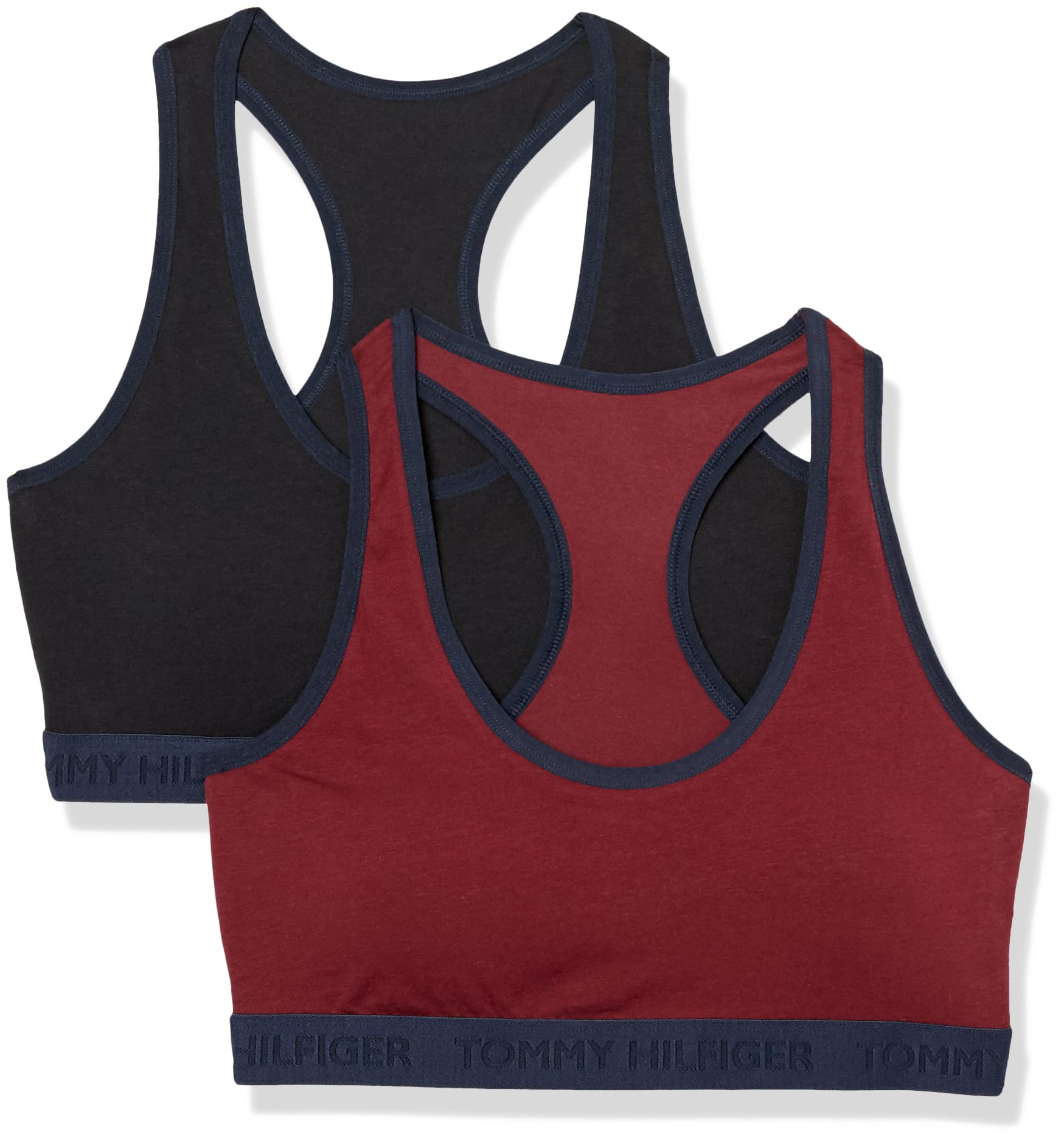 Tommy Hilfiger Womens Womens Bra Racerback Cotton Bralette 2 Pack