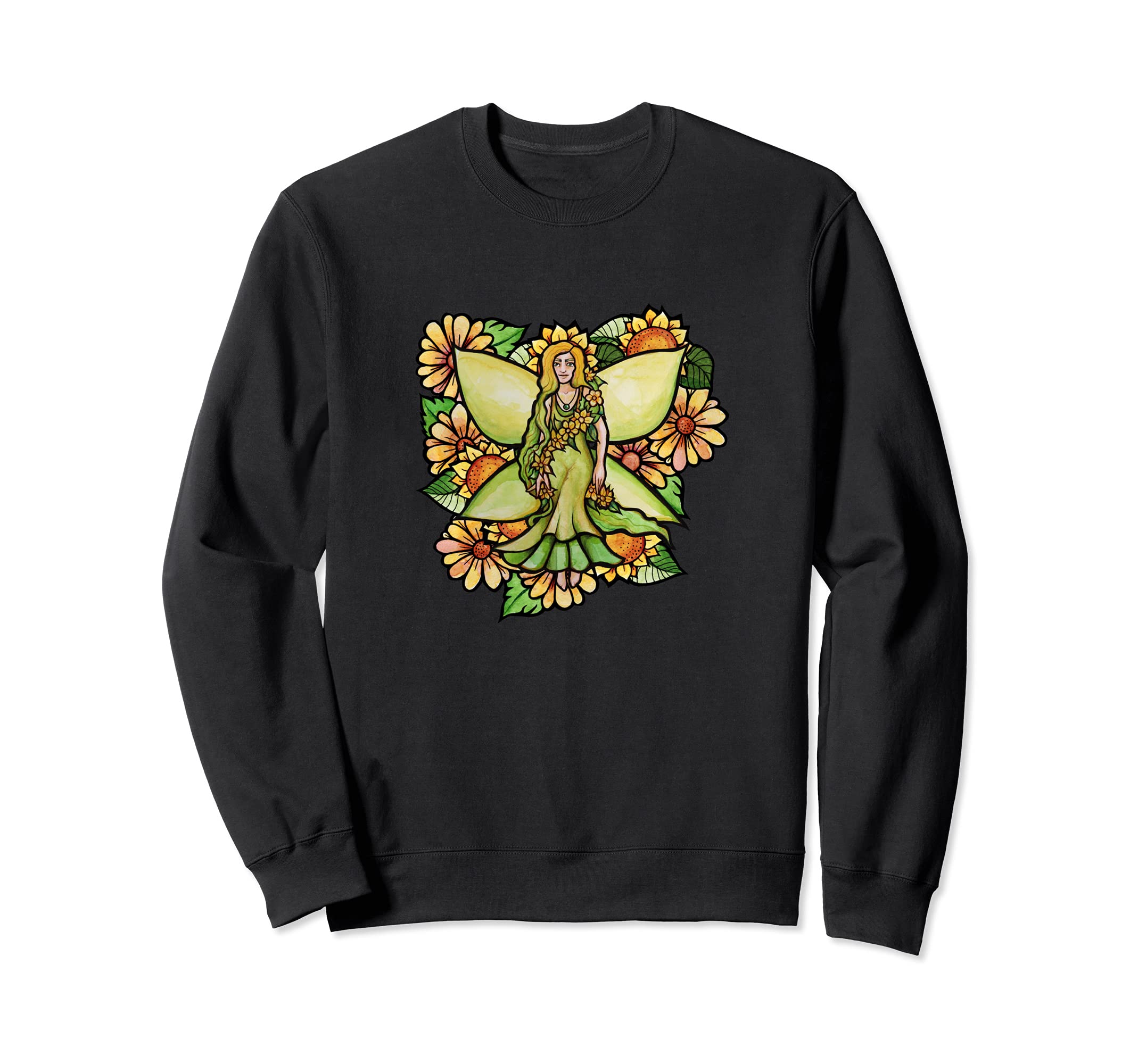 Garden Fairy Faerie Garden Sweatshirt, Black