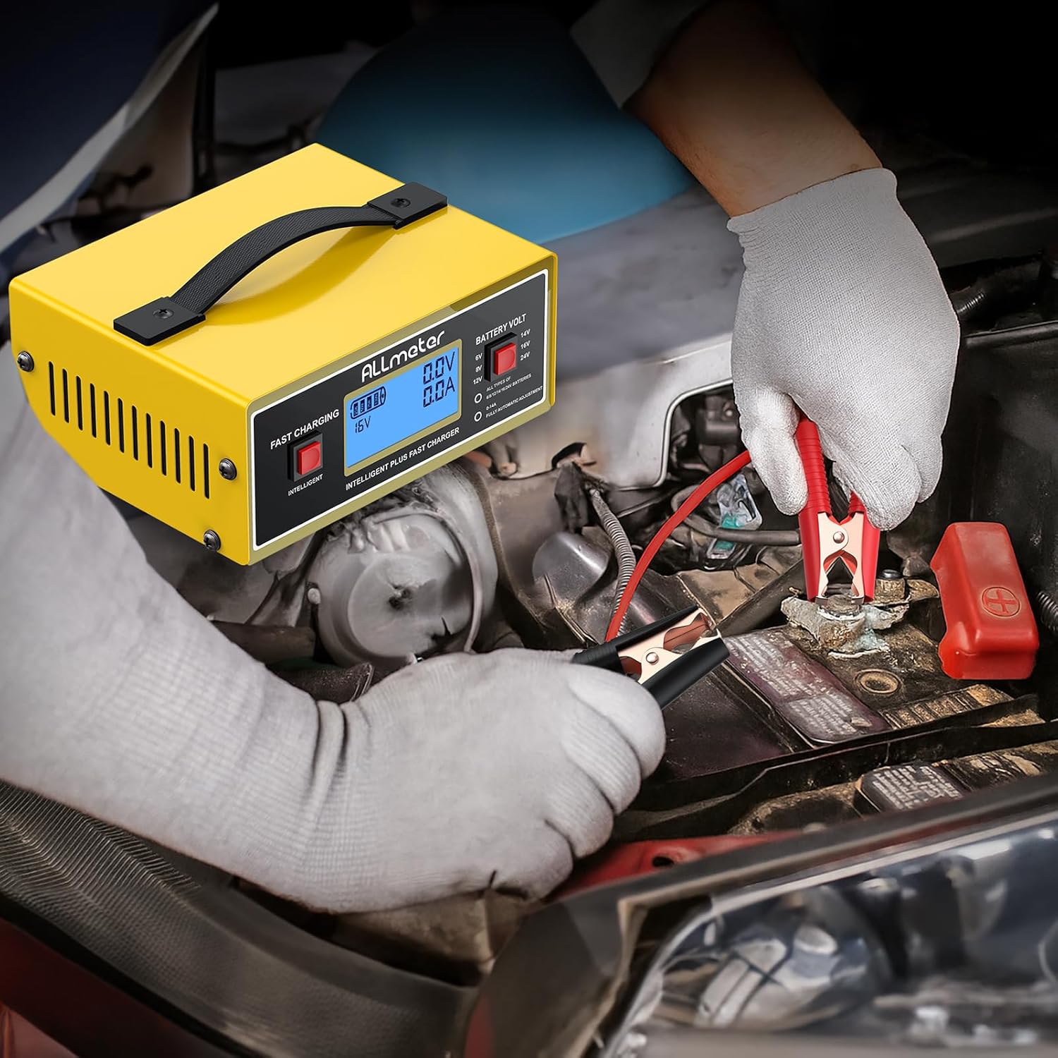 8 Volt Battery Charger for Golf Cart,0-14A Car Battery Charger,6V/8V/12V/14V/16V/24V Smart Fully Automatic Battery Maintainer,12 Volt Trickle Charger for Car Battery,Marine,Truck & Desulfator