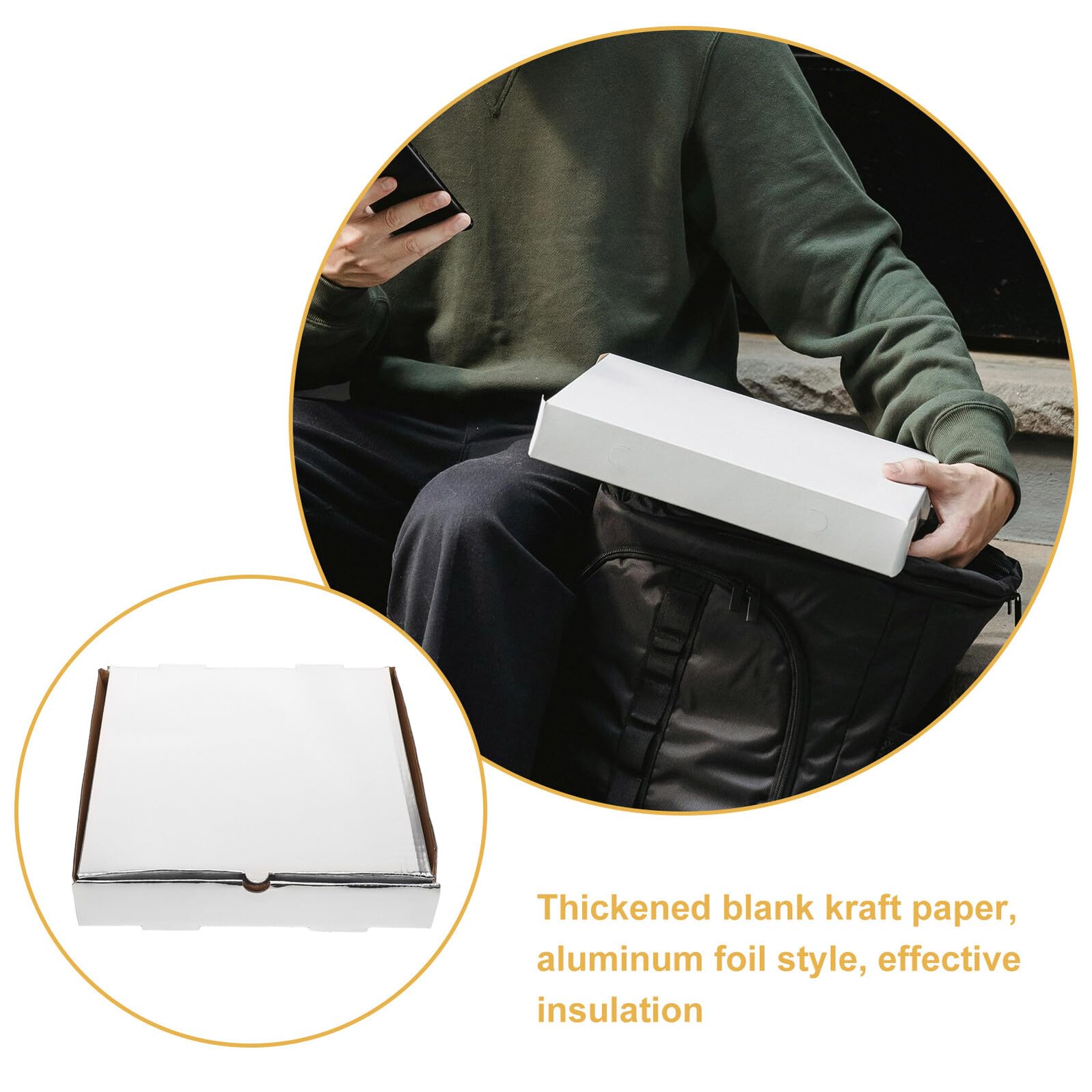 10 Cajas de Pizza de Papel Grueso para Llevar, Fáciles de Transportar, Cajas de Envío para Panaderías y Restaurantes