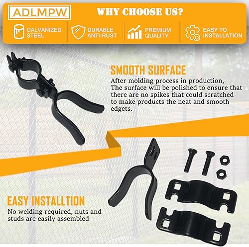 Miniatura 3 de Pestillo de horquilla de puerta de 1-38 pulgadas x 1-58 pulgadas, cerradura de cerco recubierta negra, pestillo de puerta de valla de enlace de