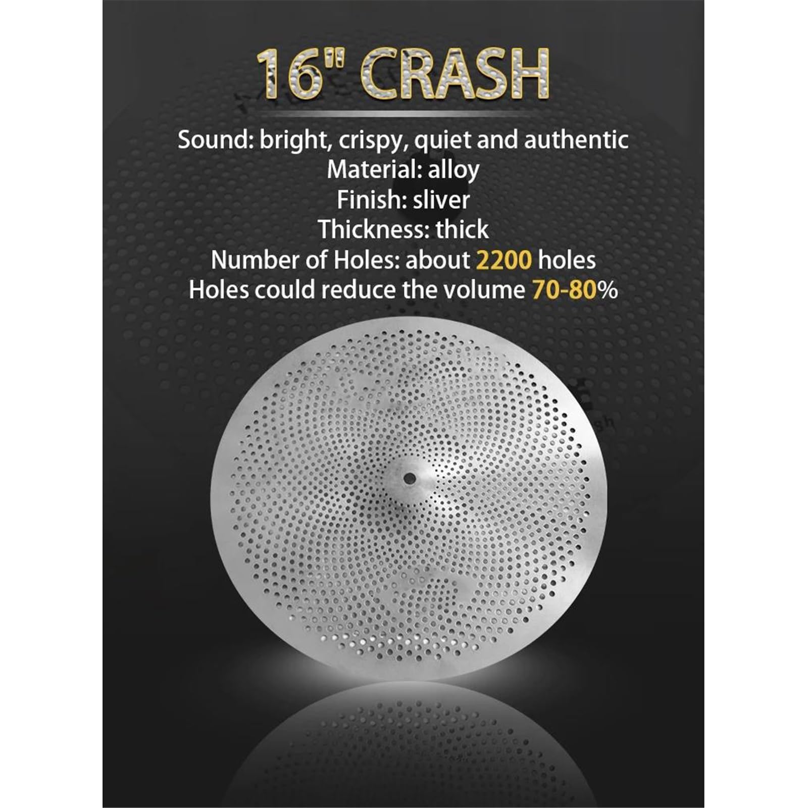 Ensemble De Cymbales En Alliage De Cinq Pièces 10" Splash + 14" Hi-Hat + 16" Crash + 20" Ride + Sac Pour Batterie De Jazz