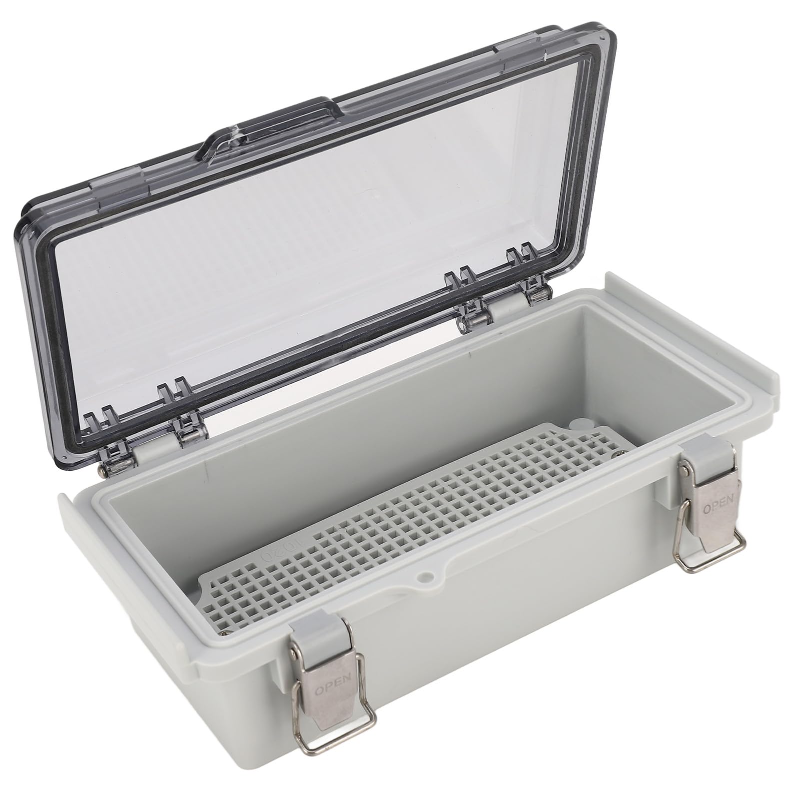 MOUMOUTEN Waterproof Junction Box, IP66 Outdoor ABS Plastic Transparente Electrical Enclosure with Mounting Plate Wall Brackets Weatherproof Hinged Grey Cover for Projects