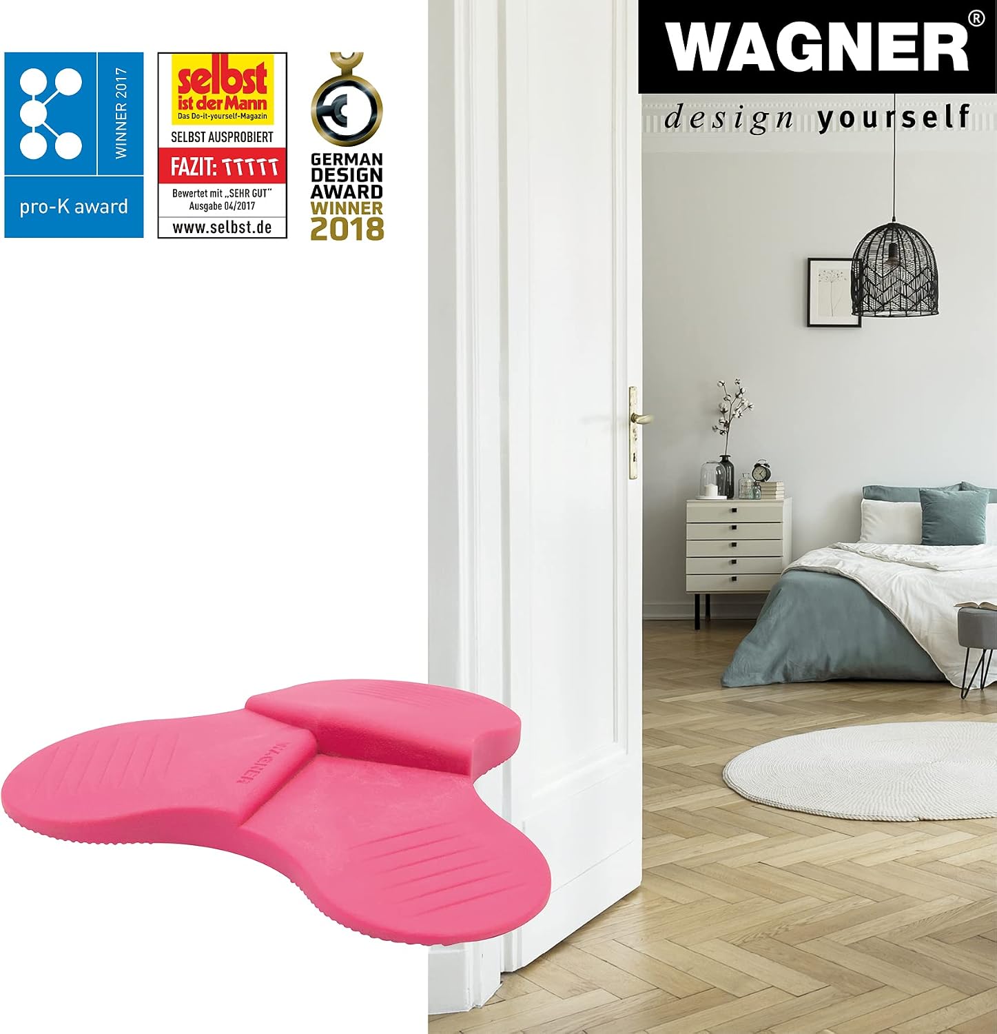 Wagner Door Wedge/Doorstop 3STOP Color, diameter 108 x 19 mm, Pink Design Wedge Made of high Class Synthetics - Image 5