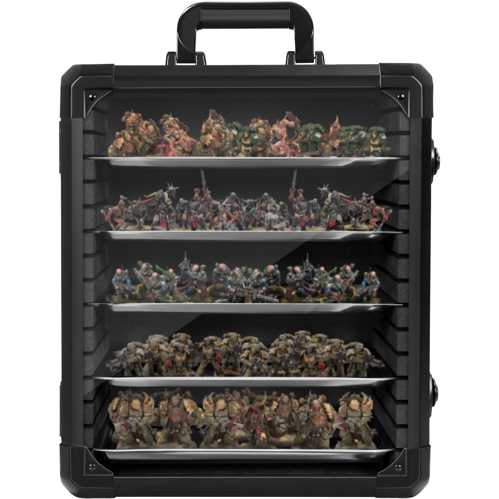 Miniatures Storage Case Miniatures Transport Case Aluminum Alloy Frame with Lock (Medium Size)