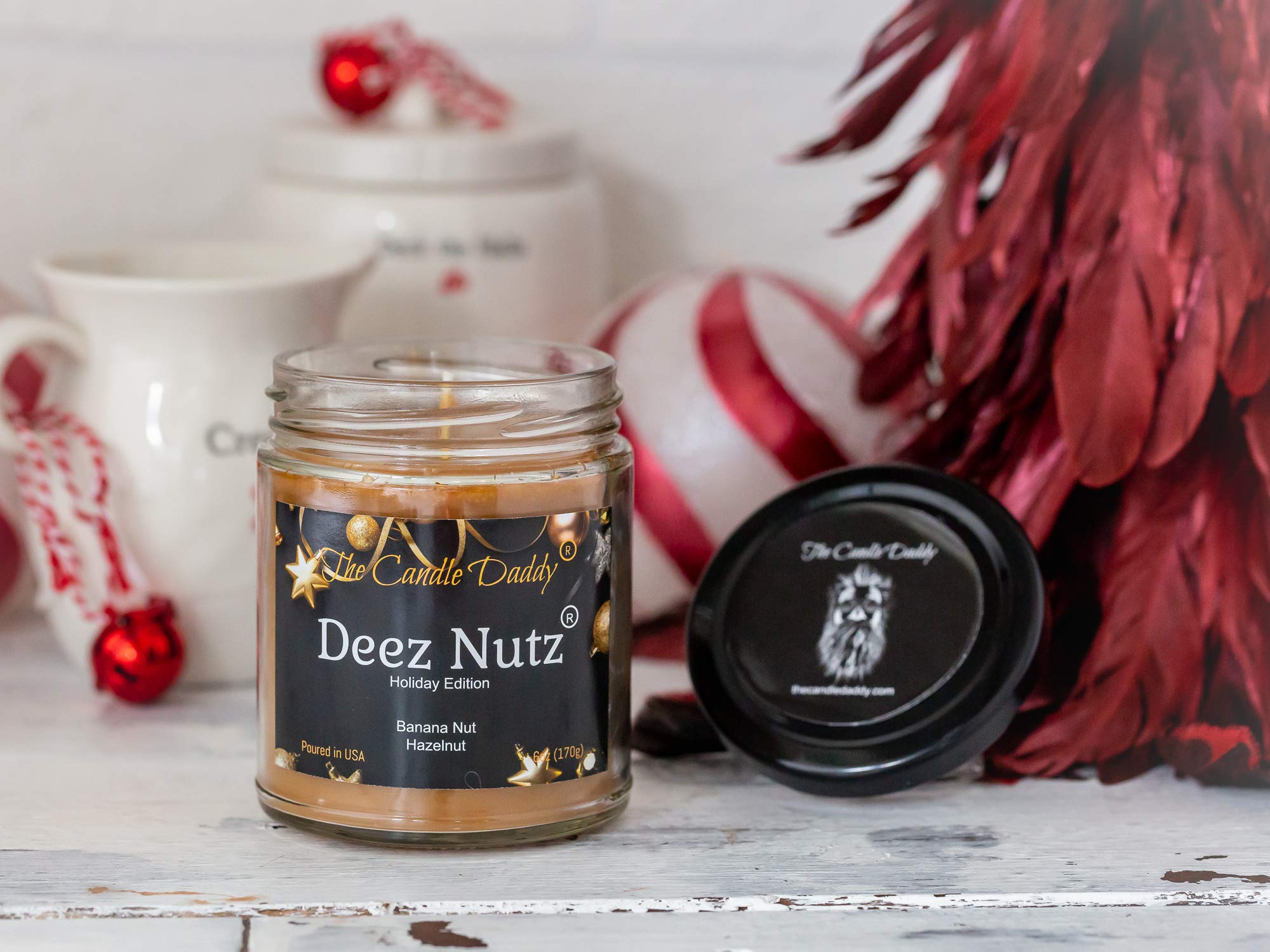 Deez Nutz Holiday Edition Duftkerze, Kerze, Duftkerzen, Duft Bananennuss, Brot, max. 170 g