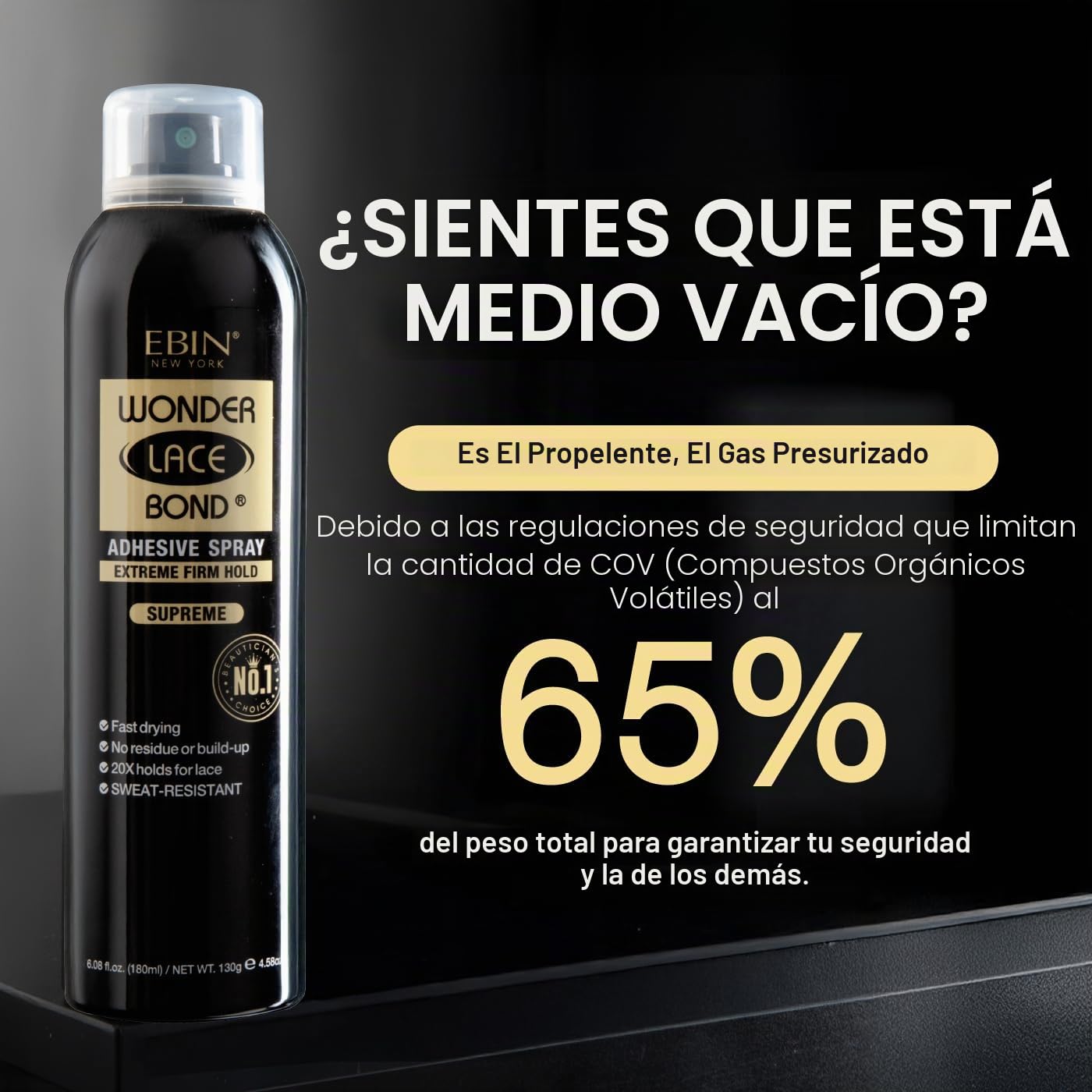 EBIN NEW YORK EBIN Wonder Lace Bond Spray (80 ml, fijación extremadamente fuerte (Supreme))
