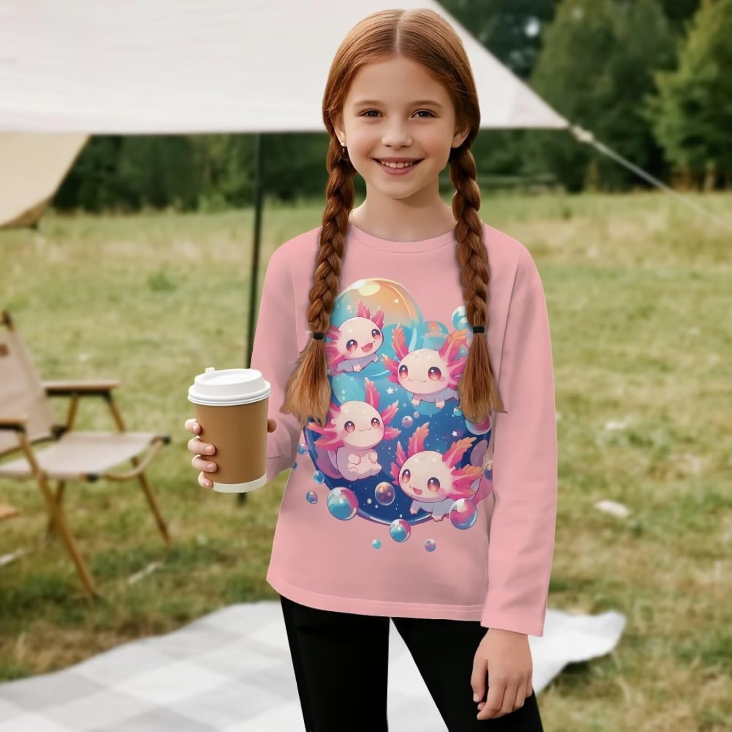 Girls Soft Layering Top Long Sleeve Tee Shirt Pullover Crewneck for Outdoor Activities Athletic Sports 3-16T - Image 7