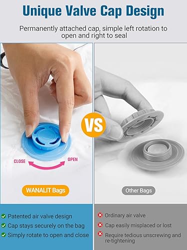 Miniatura 4 de Bolsas de almacenamiento al vacío con bomba eléctrica y válvulas, ahorro de espacio, para ropa, edredones, 32 bolsas (4 jumbo, 4 grandes, 4