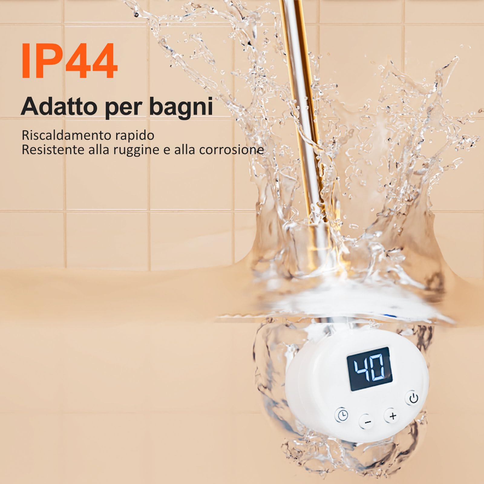 EMKE Elementi Riscaldanti per Termosifoni da Bagno, Bianco,900 Watt
