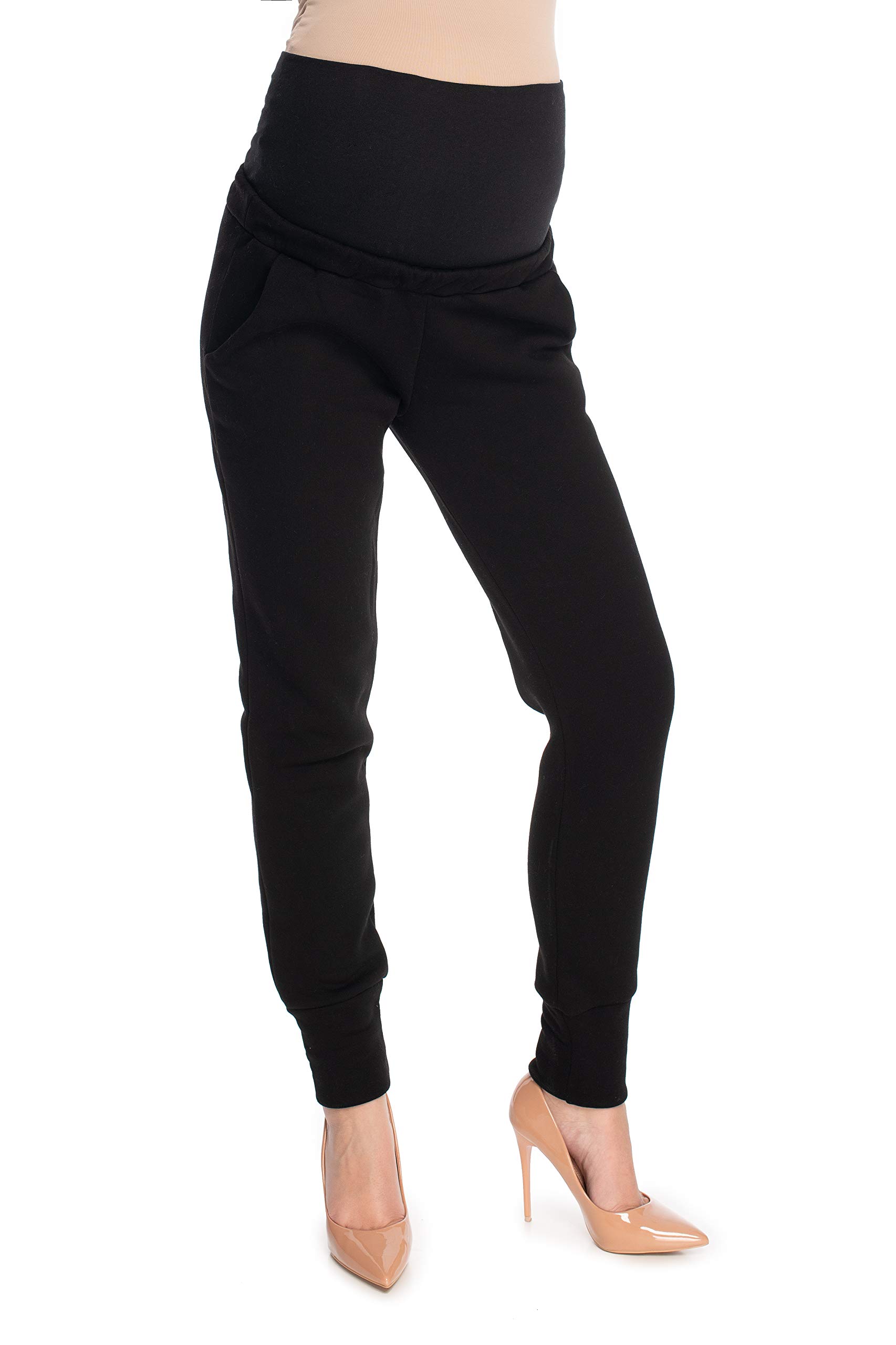 Selente Mummy Love Damen Lange Umstandshose/Umstandsleggins/Umstandstreggins (Made in EU) für die Schwangerschaft mit Bauchband