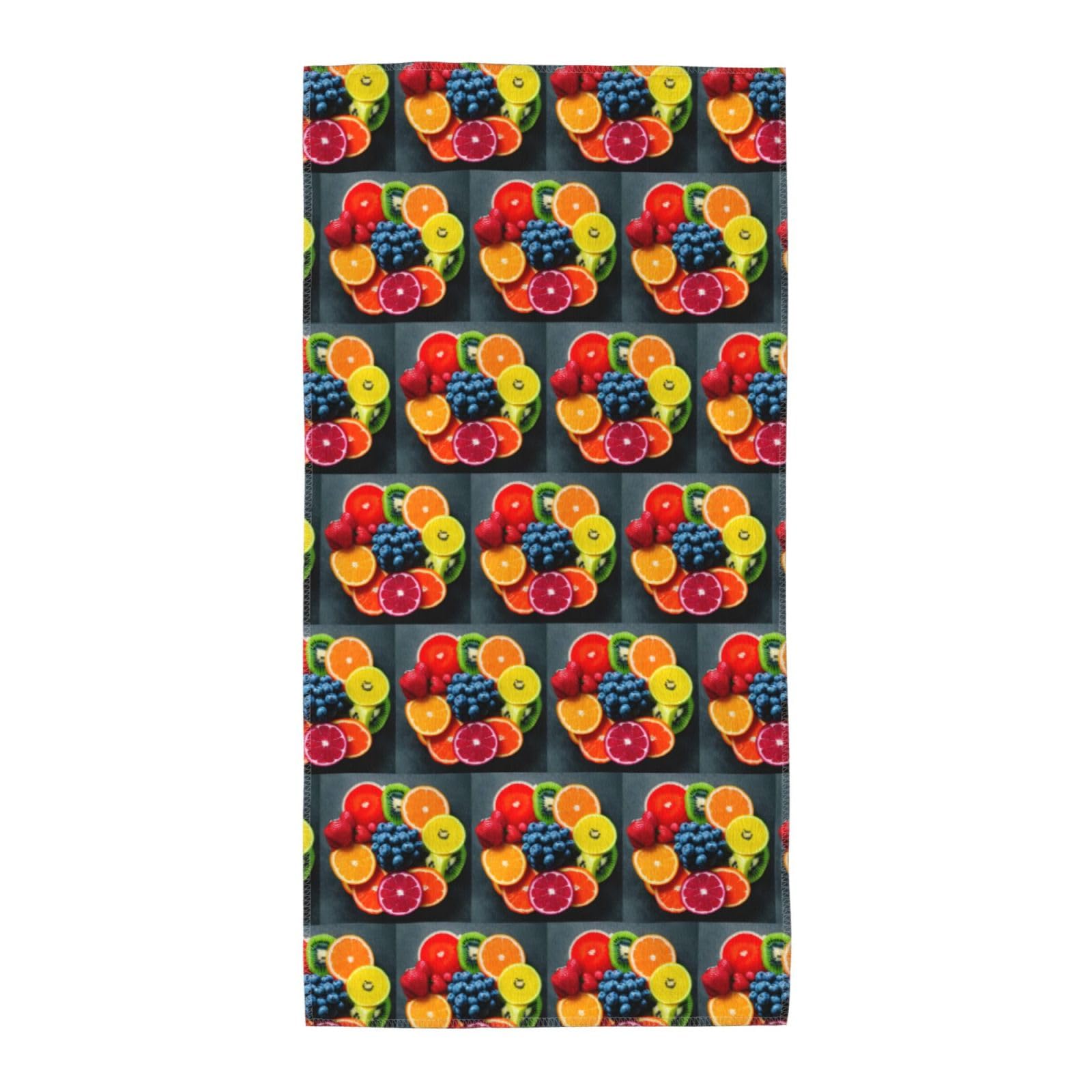SDEGTHO Fruit Rainbow Fashion Printed Bath Towel High Water Absorption For Hiking Trip