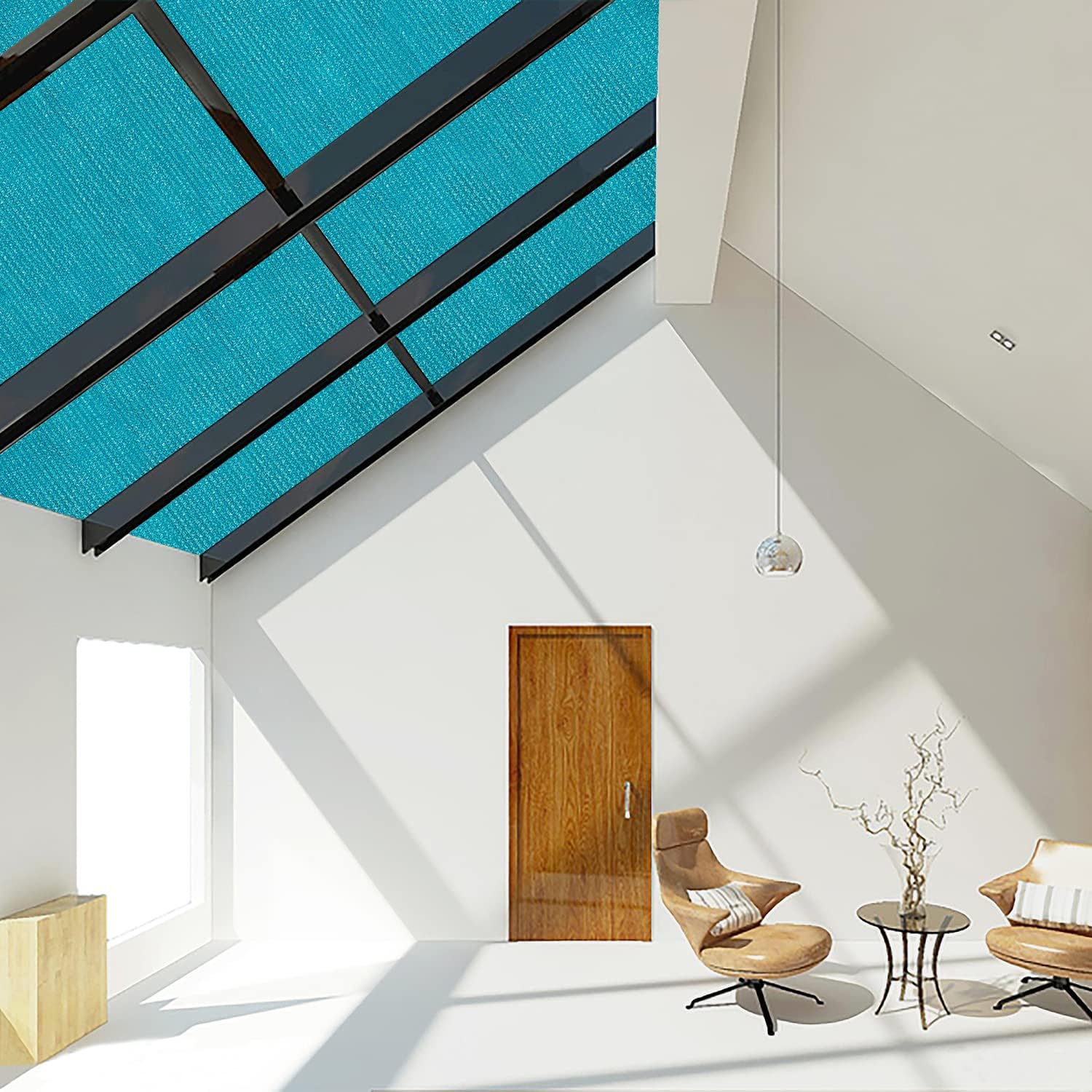 Ifenceview 4' x 10' Turquoise Shade Cloth Fabric Mesh Net for Window Balcony Deck Patio Yard Pergola Gazebo Garden Bed