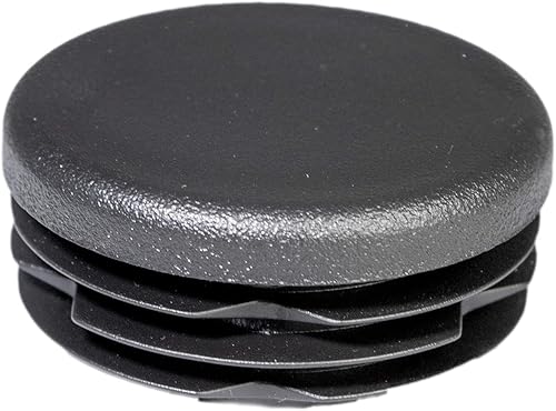 Vista 43 de Prescott Plastics Tapas de plástico acanaladas de 2 pulgadas (2.000 in) de diámetro exterior, tapas redondas de tubo de metal negro, inserciones