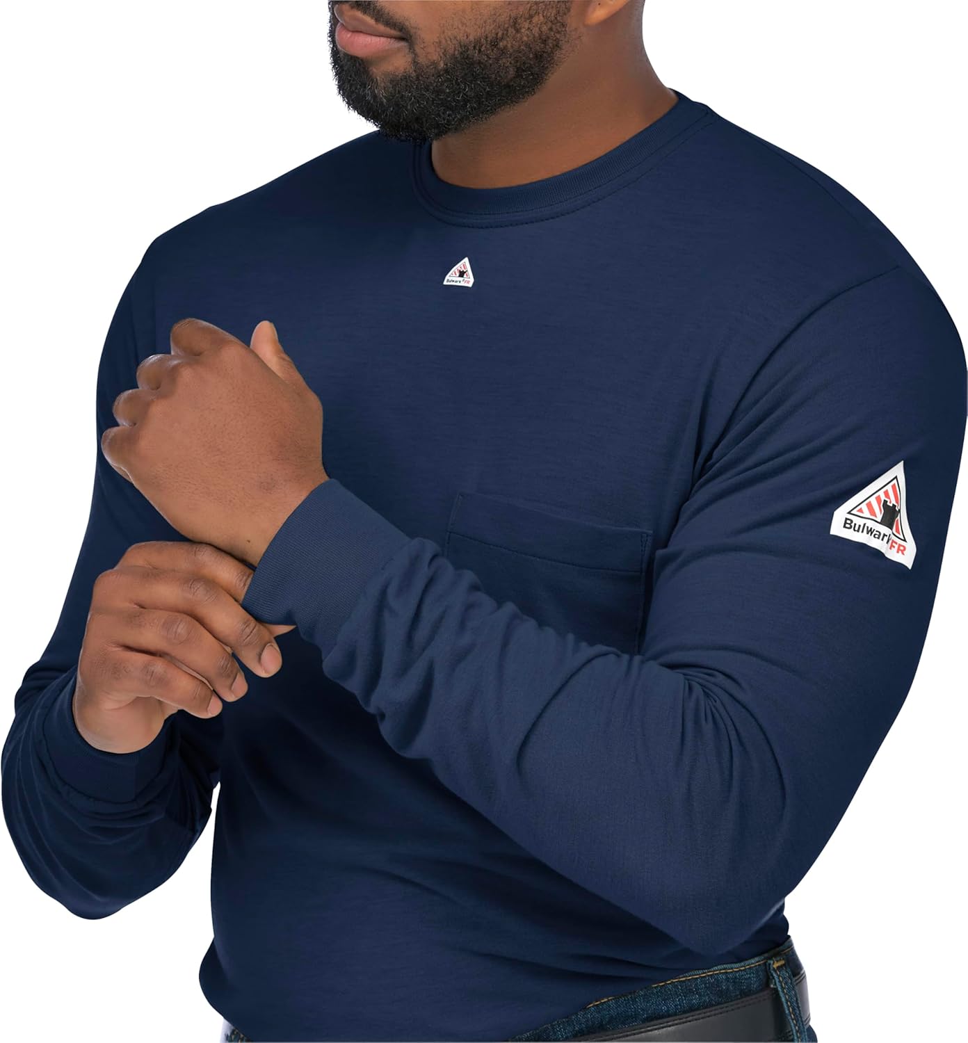 Bulwark FR Men's Fire Resistant Long Sleeve Lightweight T-Shirt - Image 4