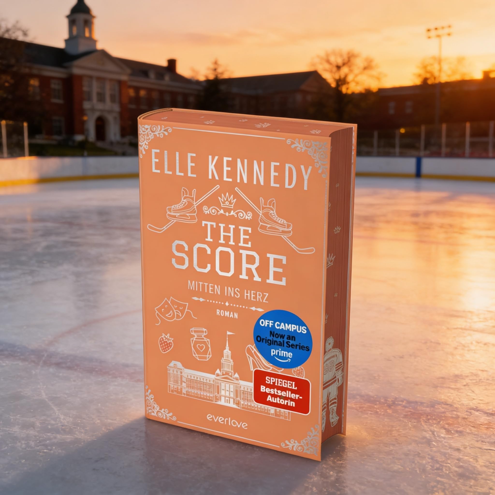 Elle Kennedy - Off-Campus Buchset Band 1-4 - The Deal, The Mistake, The Score, The Goal - Hockey Romance Hardcover Schmuckausgabe - New Adult Eishockey Liebesroman Sammelset mit exklusivem Lesezeichen