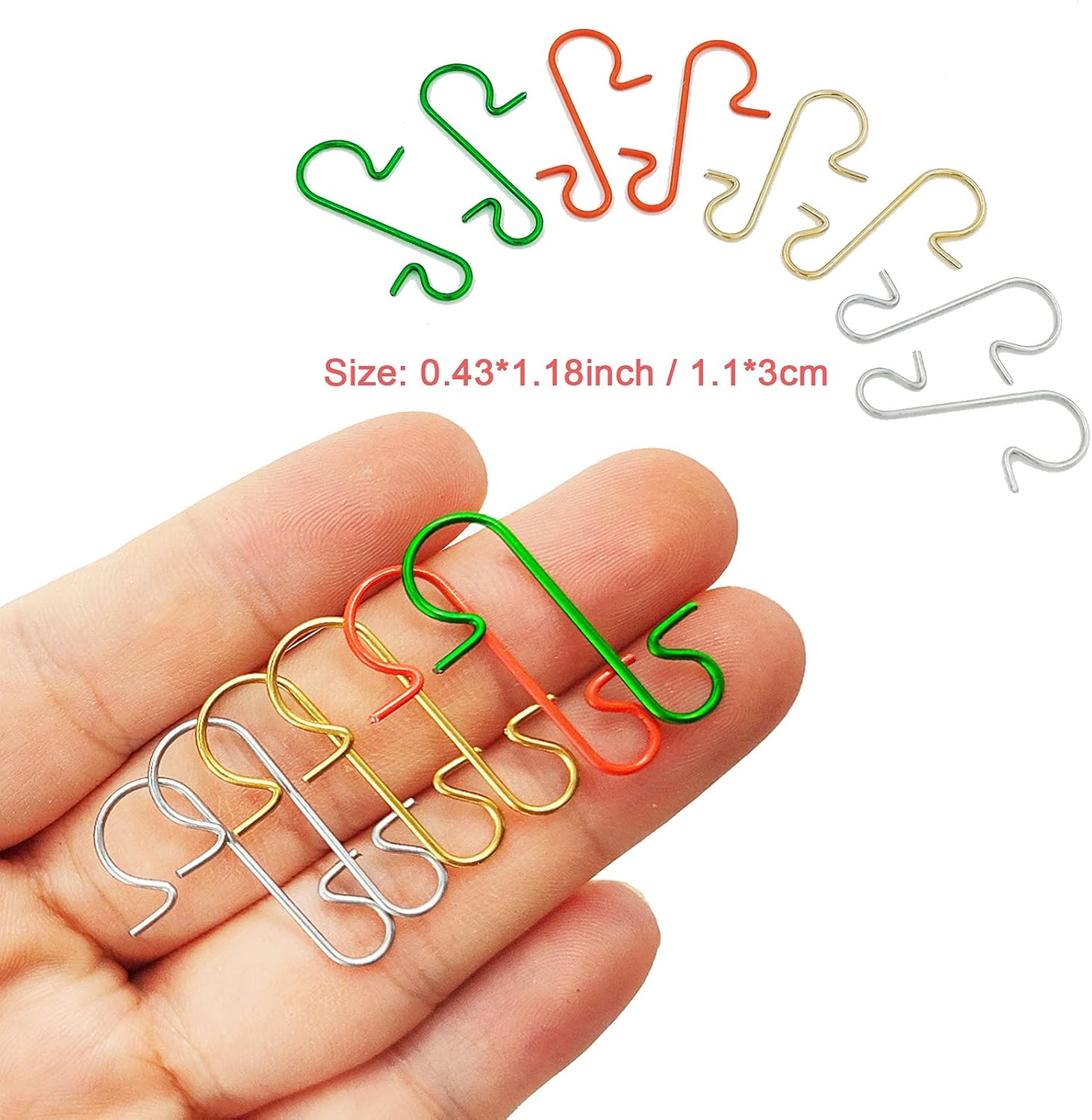 Pinkswan 120 Pack Christmas Ornament Hooks, Xmas Ornament Hangers Metal Wire Hooks S-Shaped for Christmas Tree Party Balls Decoration (Green)