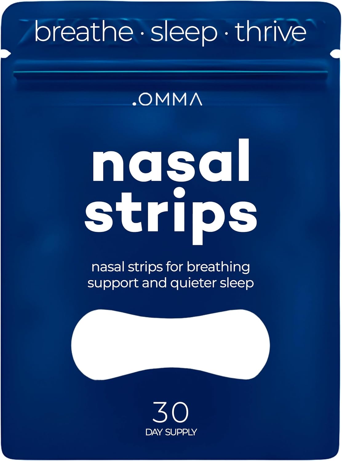 OMMA Breathing Nasal Strips for Snoring and Sleeping (30 Count) – Nose Strips for Breathing to Reduce Snoring and Improve Sleep – Skin Safe Extra Strength Respiratory Aid Nose Tape to Improve Airflow