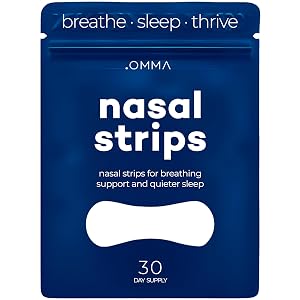 OMMA Breathing Nasal Strips for Snoring and Sleeping 30 Count - Nose Strips for Breathing to Reduce Snoring