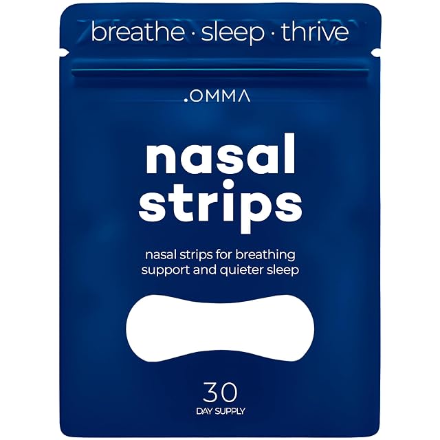 OMMA Breathing Nasal Strips for Snoring and Sleeping 30 Count - Nose Strips for Breathing to Reduce Snoring