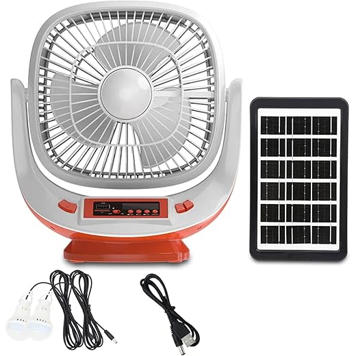 Drumstone Solar Fan with Bluetooth Speaker FM Radio Emerge