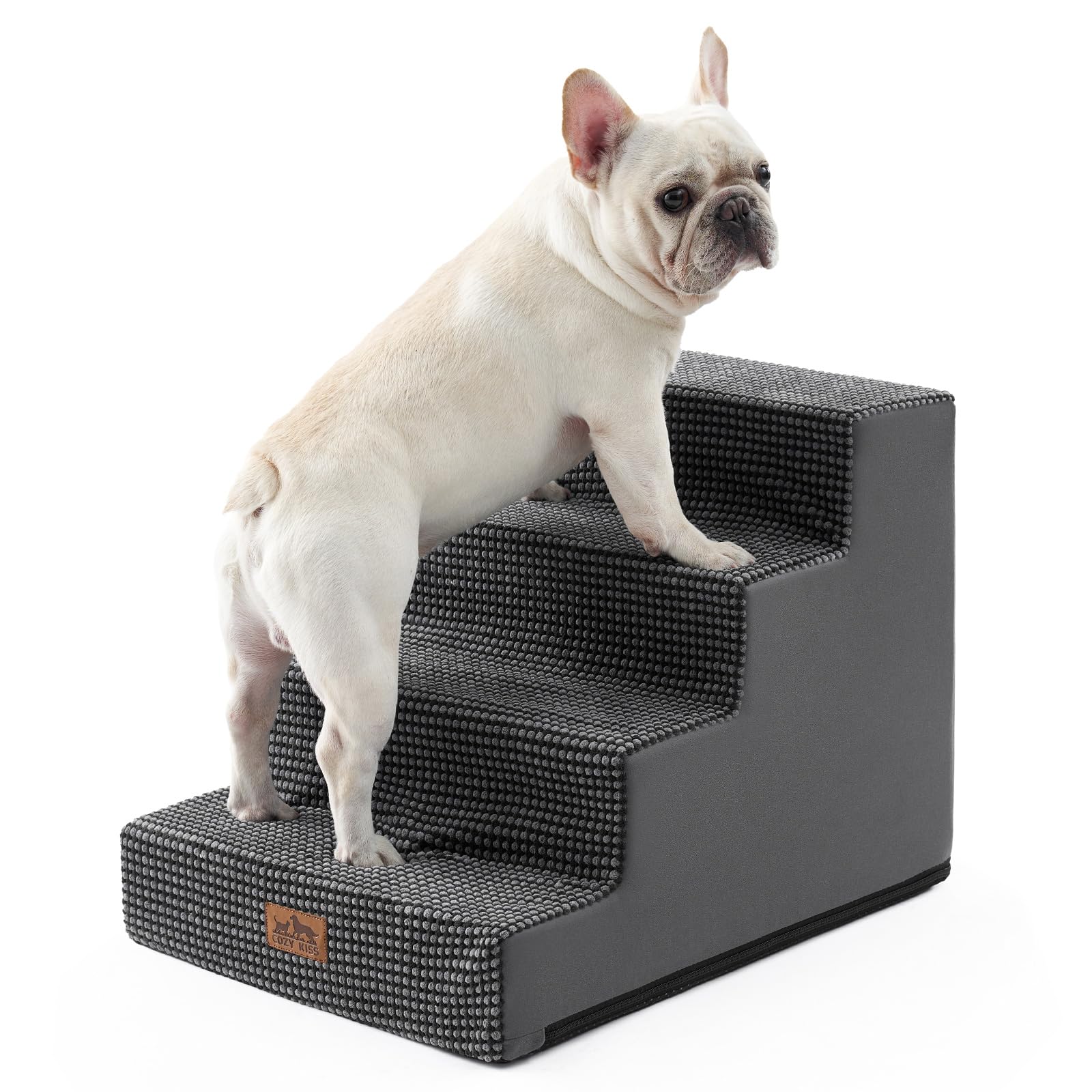 COZY KISS Hundetreppe für Kleine Hunde, 5 Stufen Breiter Haustiertreppe für Bett Couch Auto
